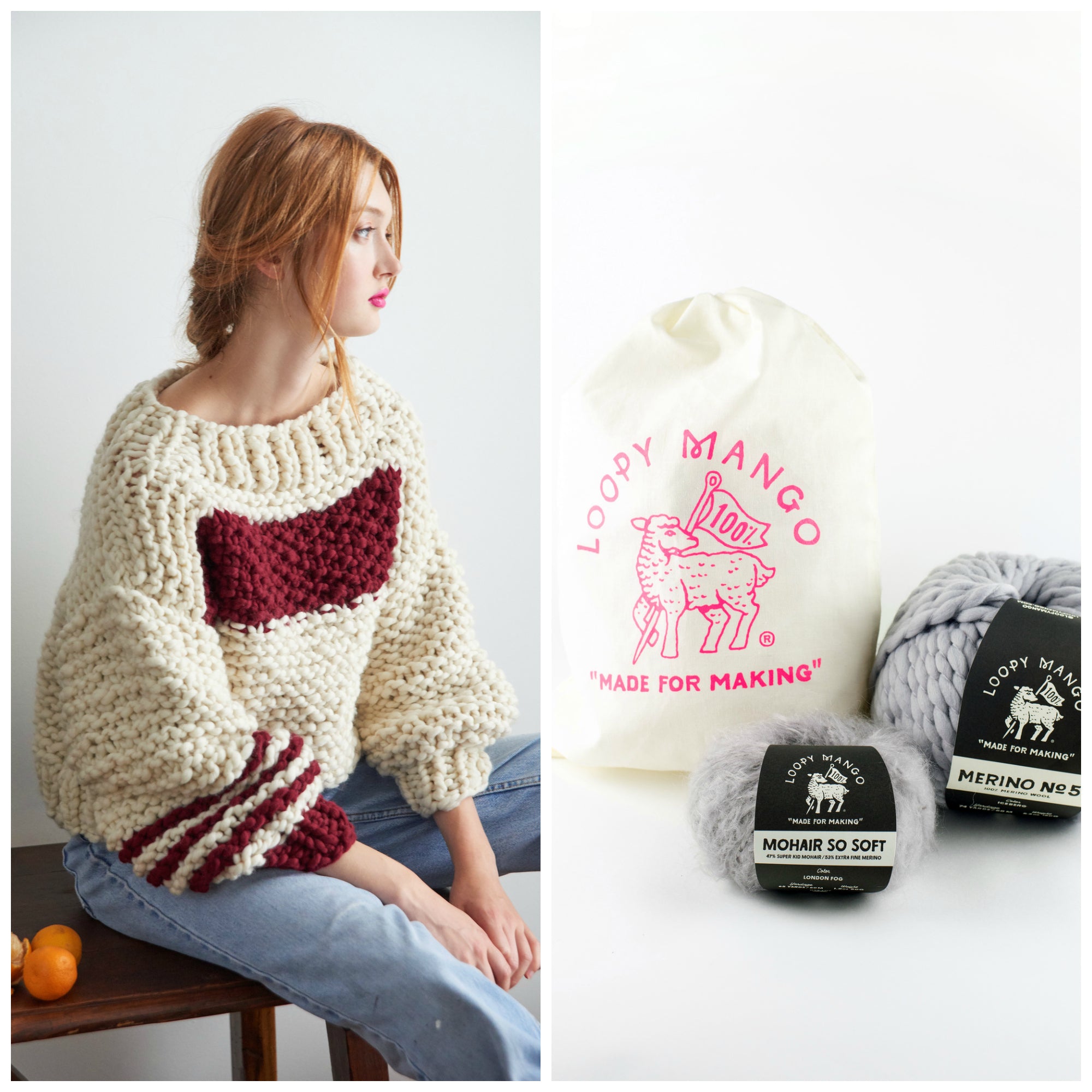 LOOPY MANGO NEWYORK 手編みニットスヌード LOOPY MANGO NEWYORK 手編みニットスヌード