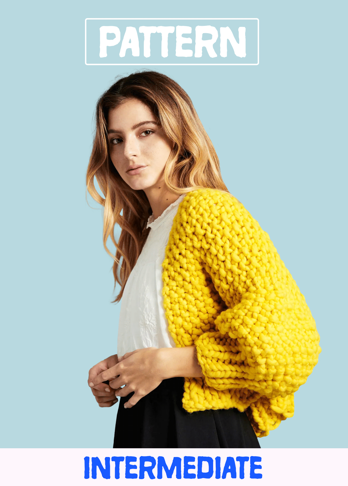 Easy Cropped Chunky Knit Cardigan Pattern | Loopy Mango