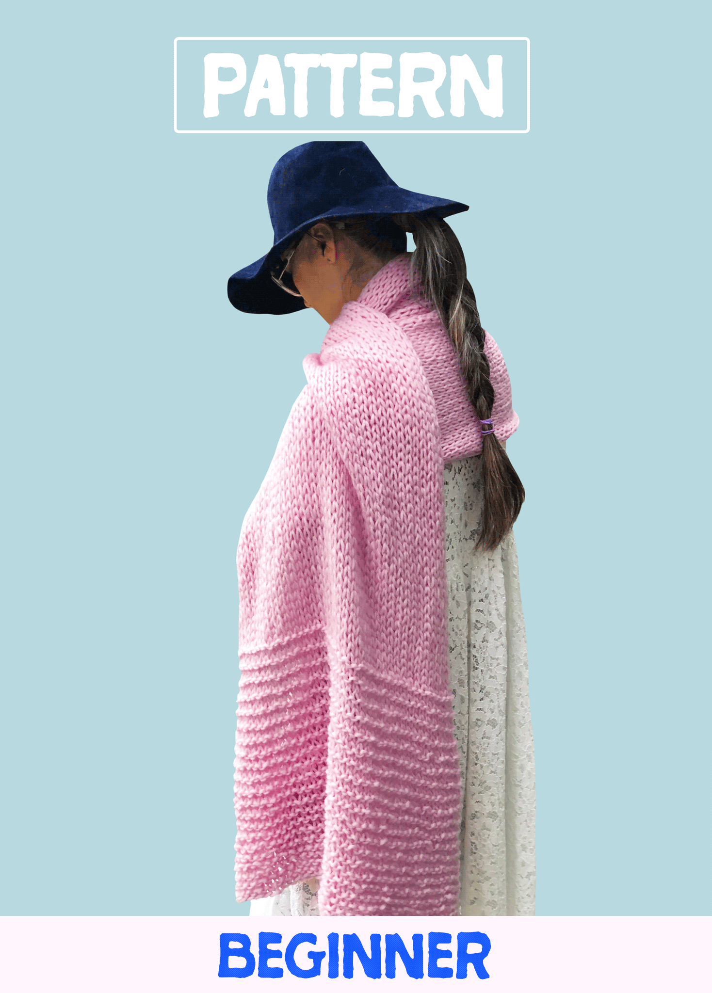 Beginner Oversized Easy Knit Wrap Knitting Pattern | Loopy Mango