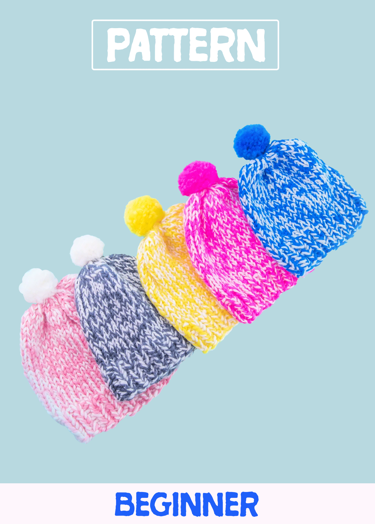 Mixed Pompom Hat PATTERN - Dream – Loopy Mango display picture 3