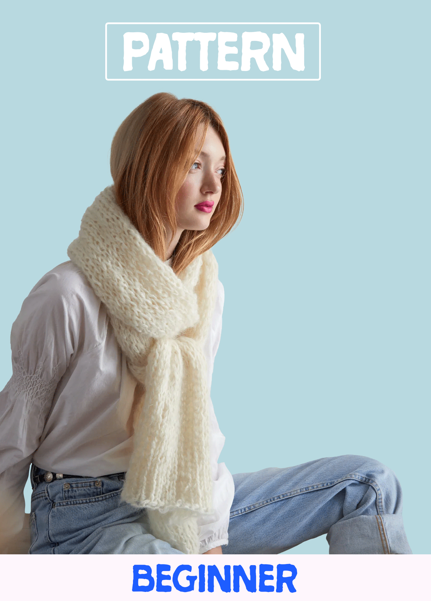 Stockinette Scarf - PATTERN - Mohair So Soft – Loopy Mango
