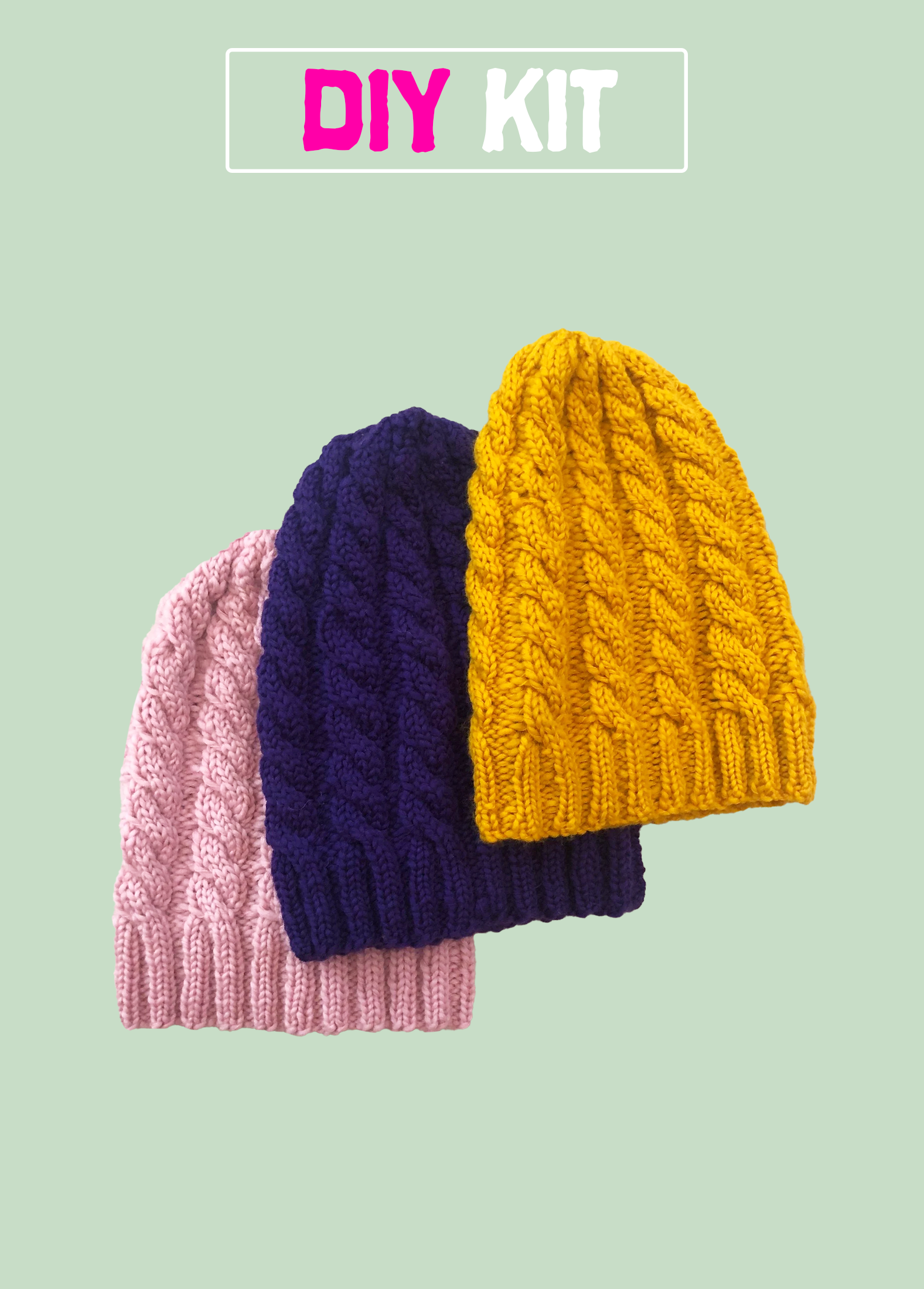 DIY Kit Classic Cable Beanie Dream (Merino Worsted) – Loopy Mango