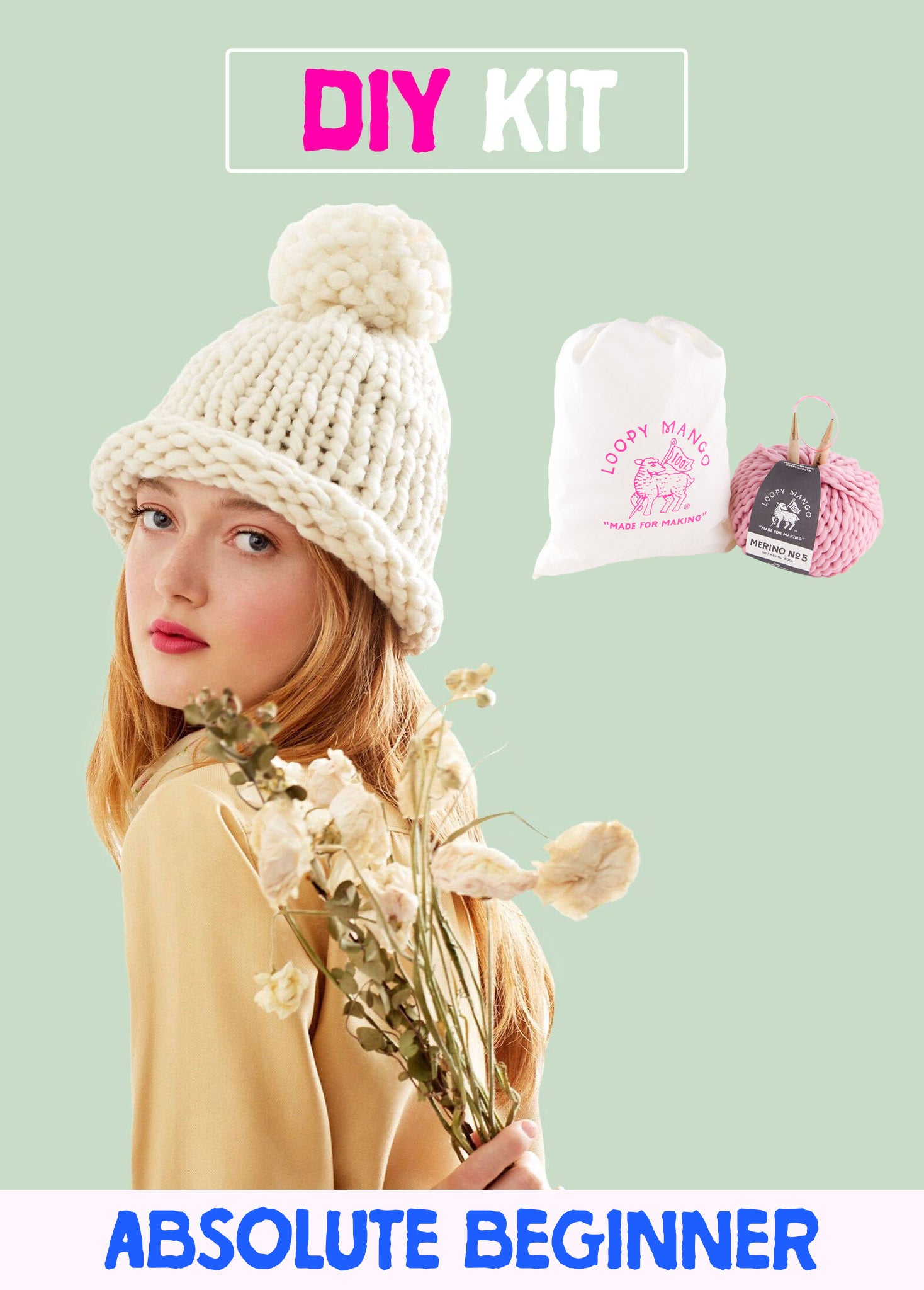 All You Knit Kit in a bag - My First Hat - Merino No. 5 – Loopy Mango