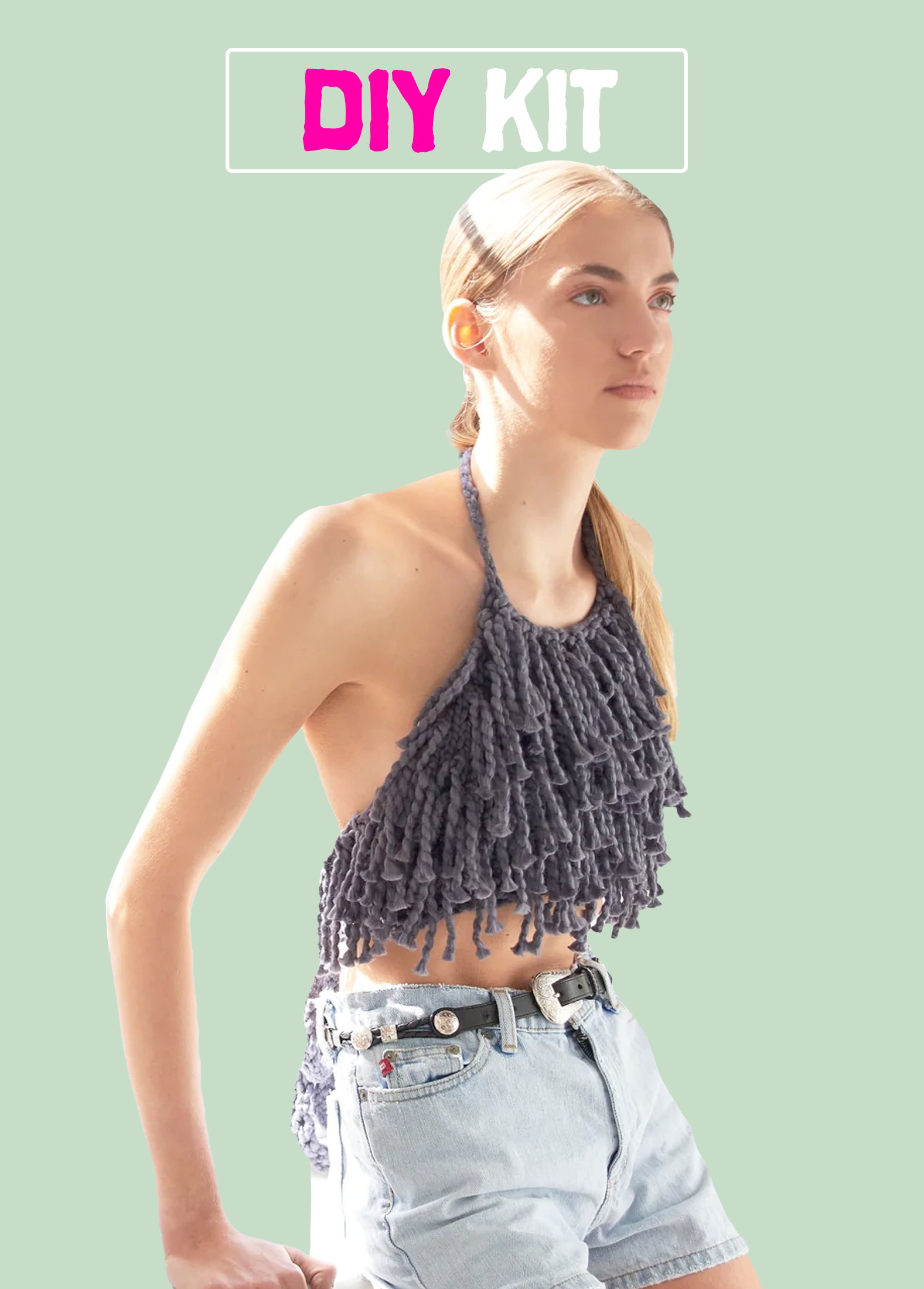 DIY Kit Fringe Halter Top Big Cotton – Loopy Mango