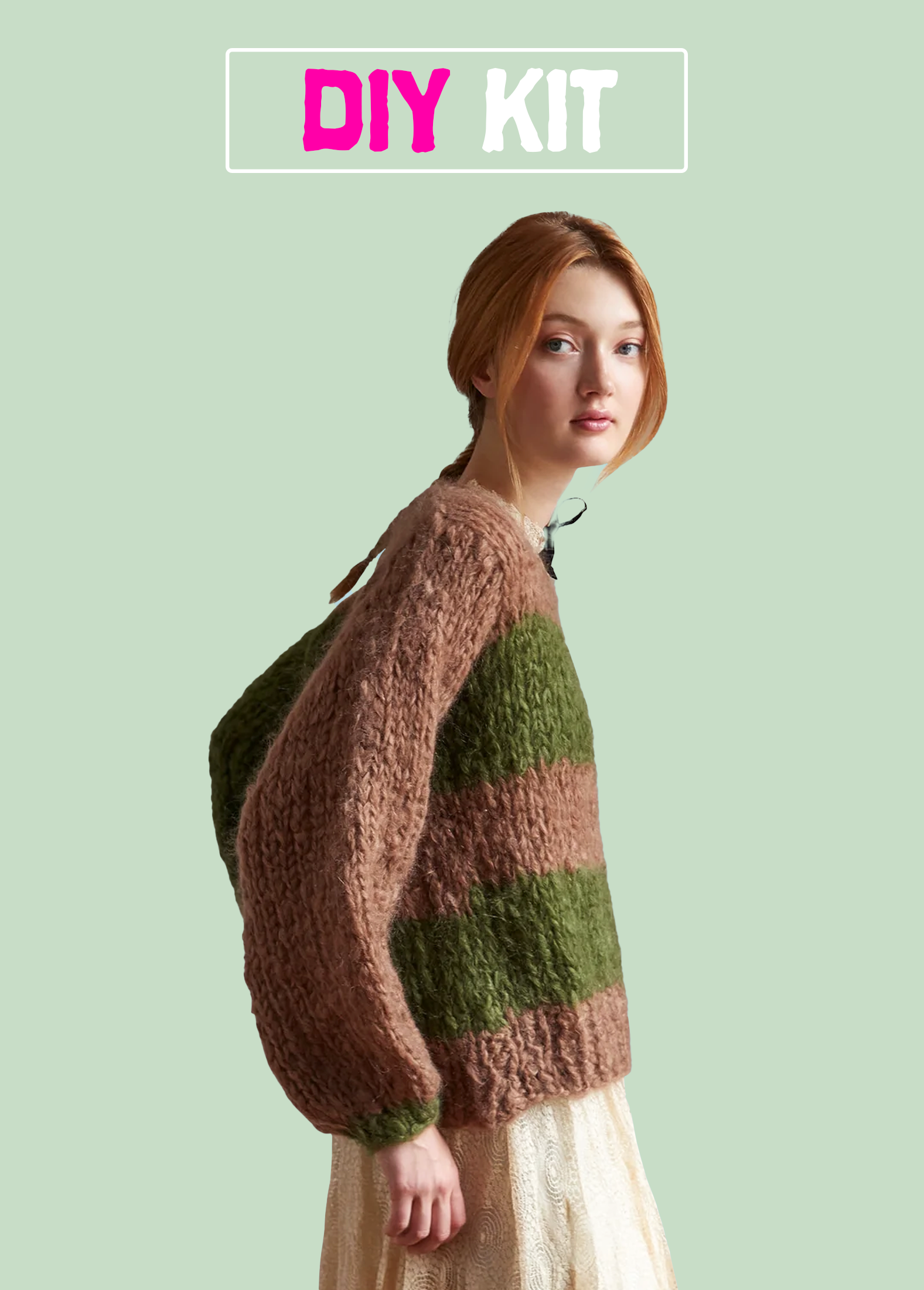 DIY Kit - Lucky Stripe Sweater - Mohair So Soft – Loopy Mango