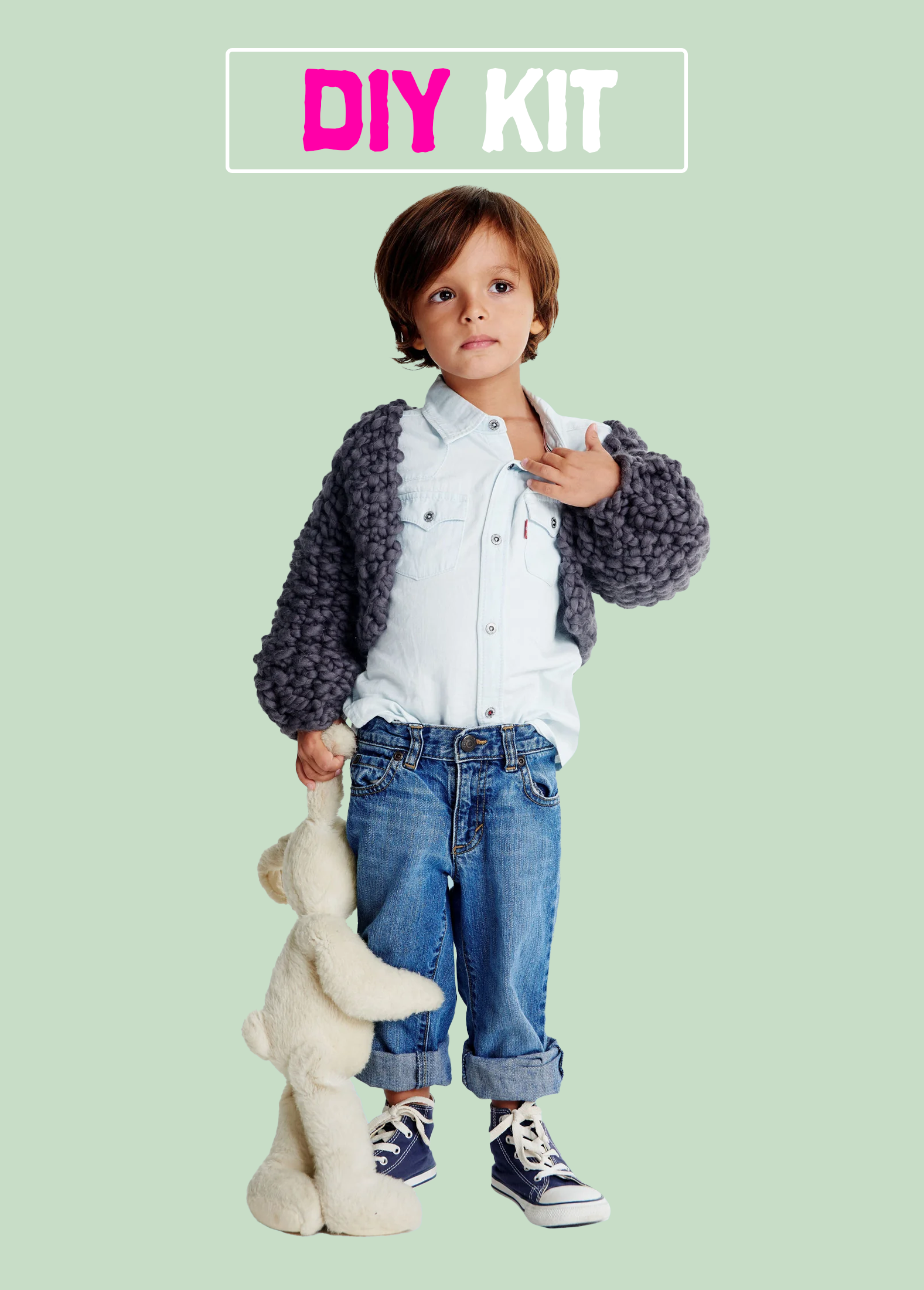 DIY Kit - Mini Cropped Cardigan 2-4 years - Merino No. 5