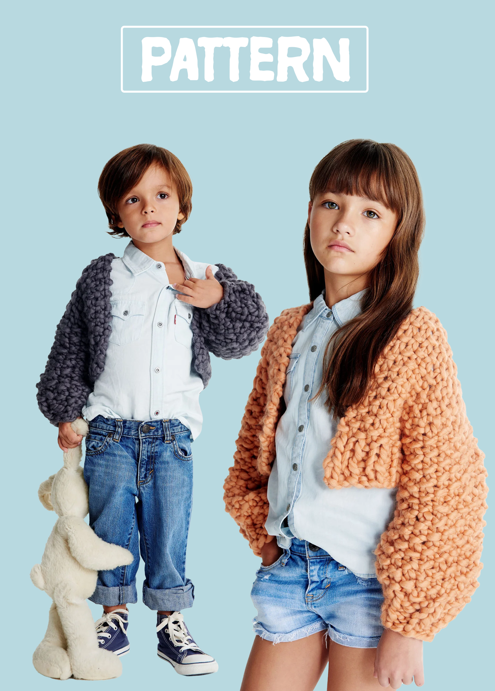 Mini Cropped Cardigan 2-4 and 6-8yo PATTERN - Merino No. 5