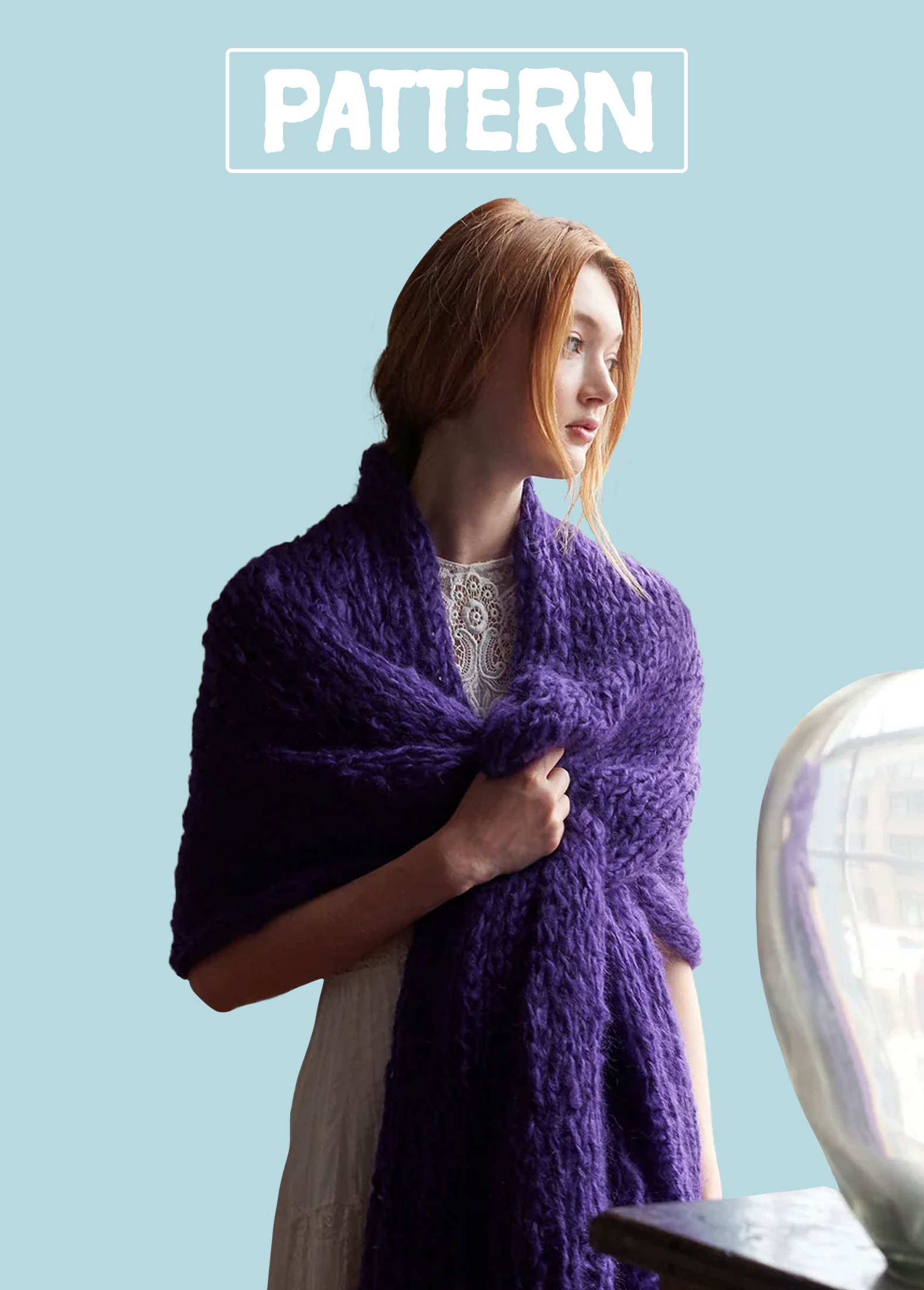 Wrap- PATTERN - Mohair So Soft – Loopy Mango Wrap- PATTERN - Mohair So Soft – Loopy Mango