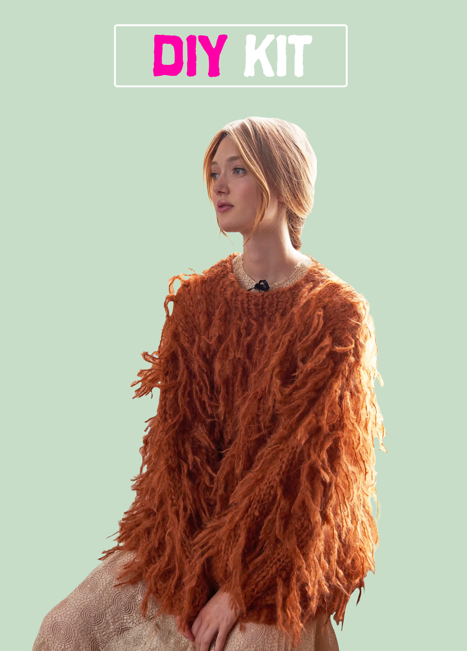 Shaggy top knit sweater