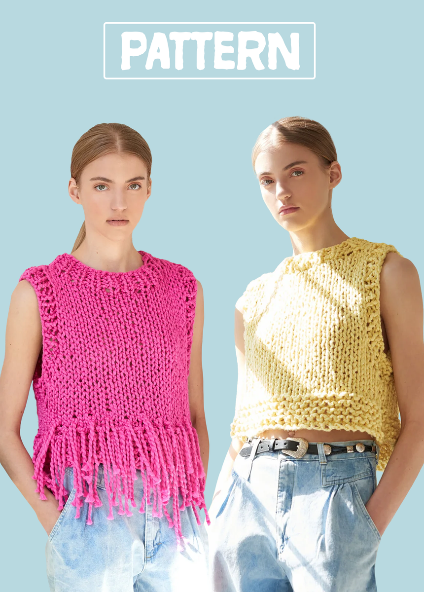 Tank Top with AND without Fringe PATTERN- Big Cotton