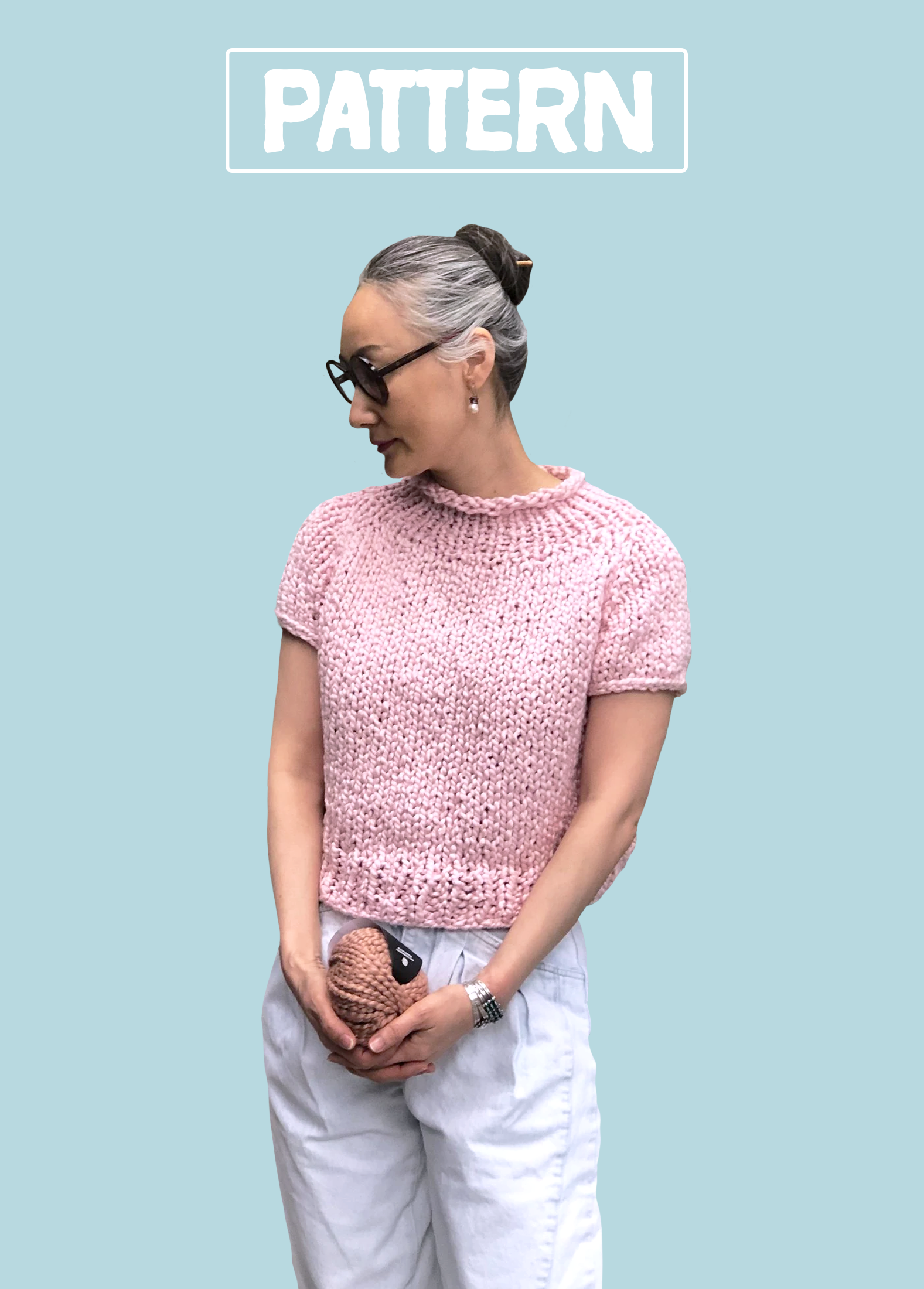 Top Down Tee PATTERN Big Cotton Loopy Mango