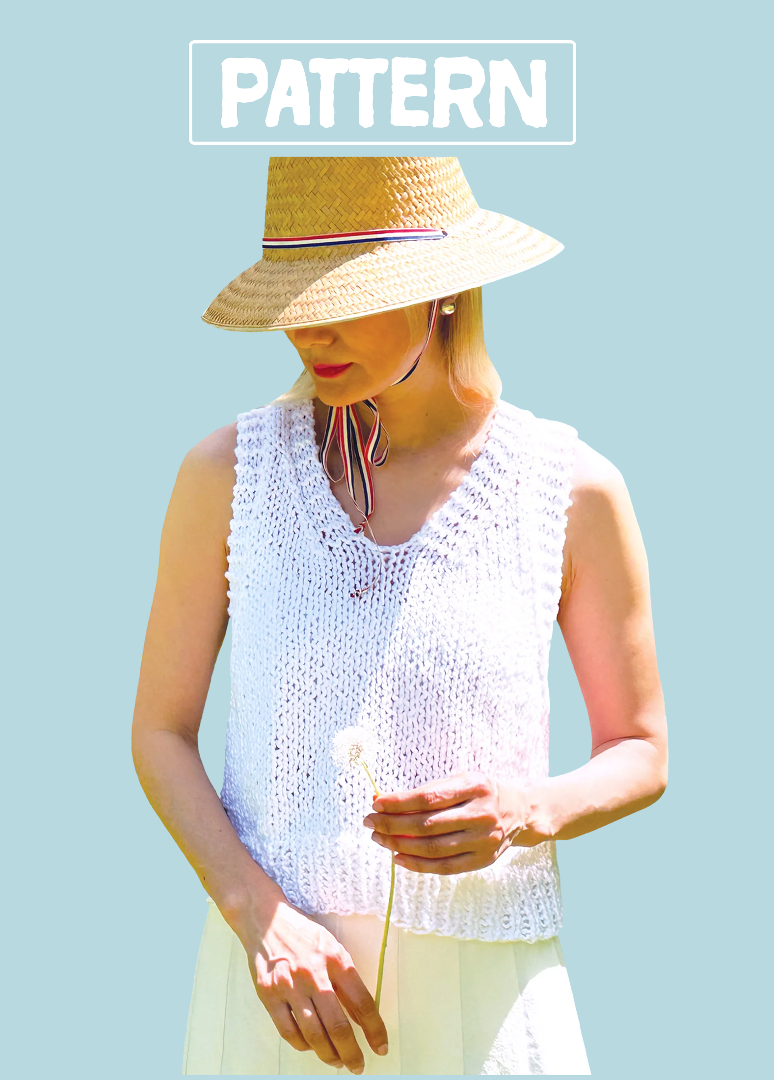 Easy Knit Tank Top for Summer Knitting Pattern | Digital