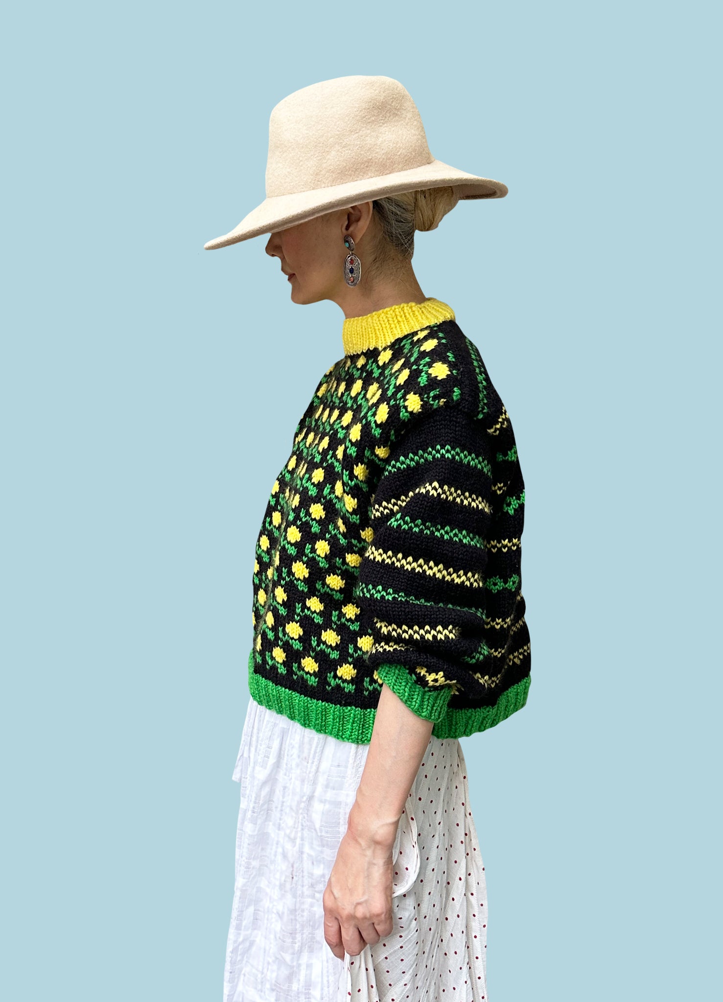 Flower Garden Sweater PATTERN- Dream (Merino Worsted)