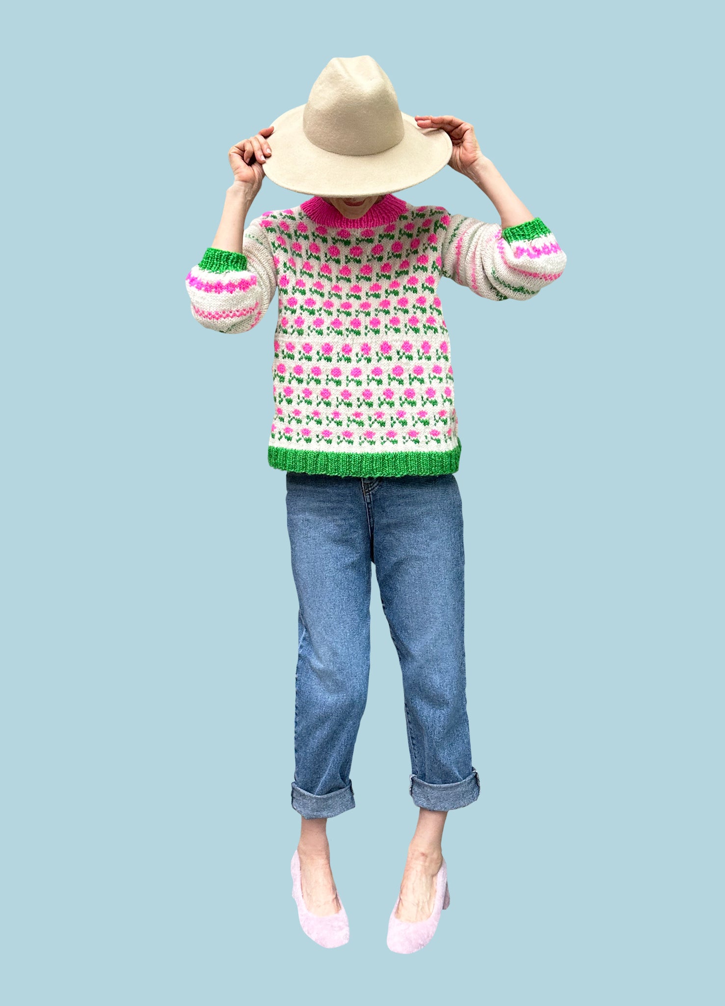 Flower Garden Sweater PATTERN- Dream (Merino Worsted)