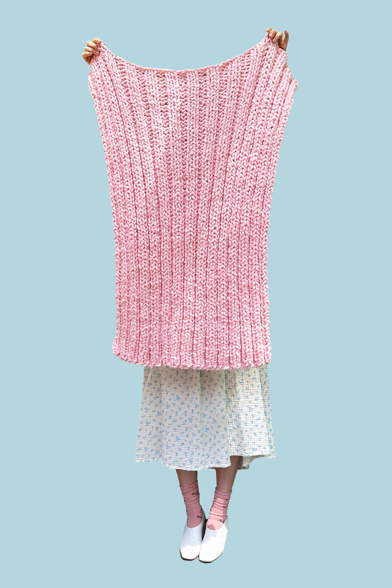 Mia Blanket Knitting Kit. Stripy Throw Knit Kit. Beginners
