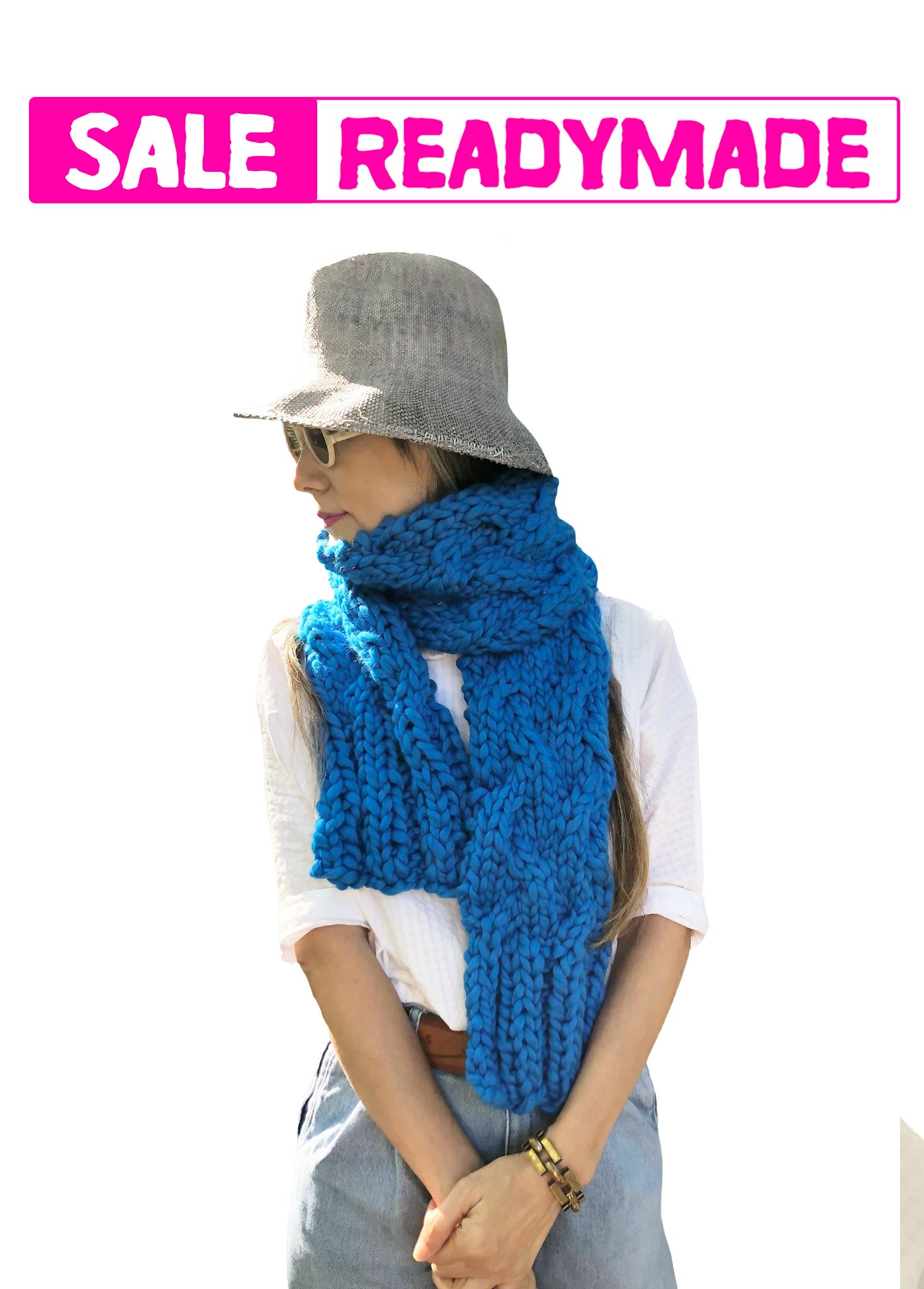READY TO SHIP READYMADE CLEARANCE SALE!! - Cable Scarf - Merino