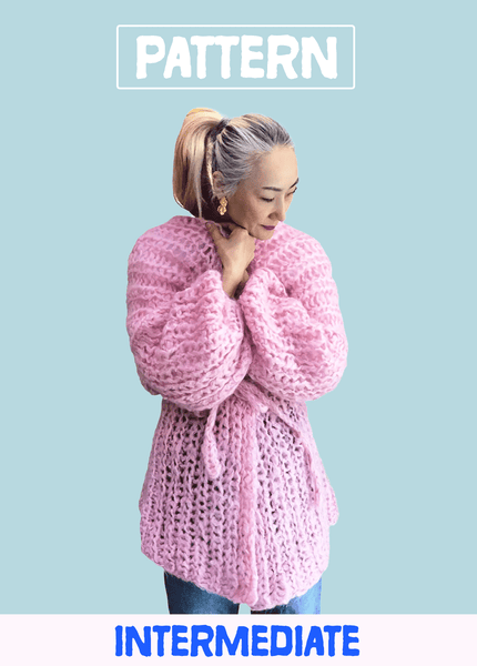 Fuzzy Mohair Rib Cardigan Knitting Pattern | Digital Download