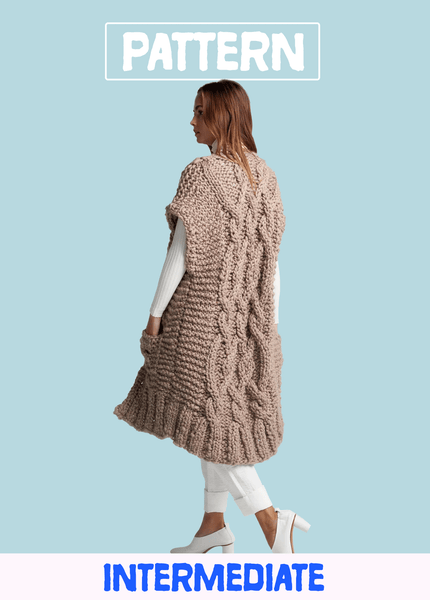 Long Cable Vest PATTERN