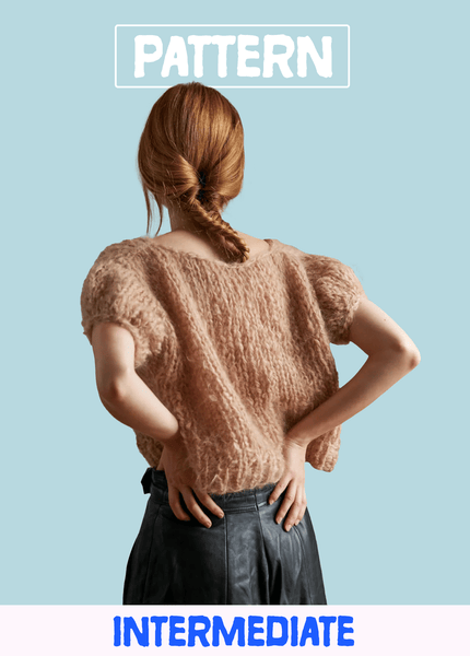 Fuzzy Puff Sleeve Top Knitting Pattern | Digital Download – Loopy