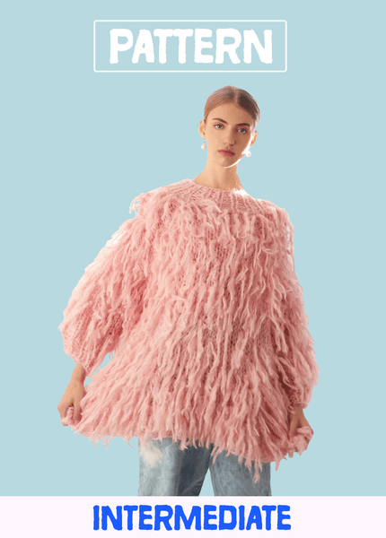 Shaggy Sweater PATTERN- Mohair So Soft – Loopy Mango