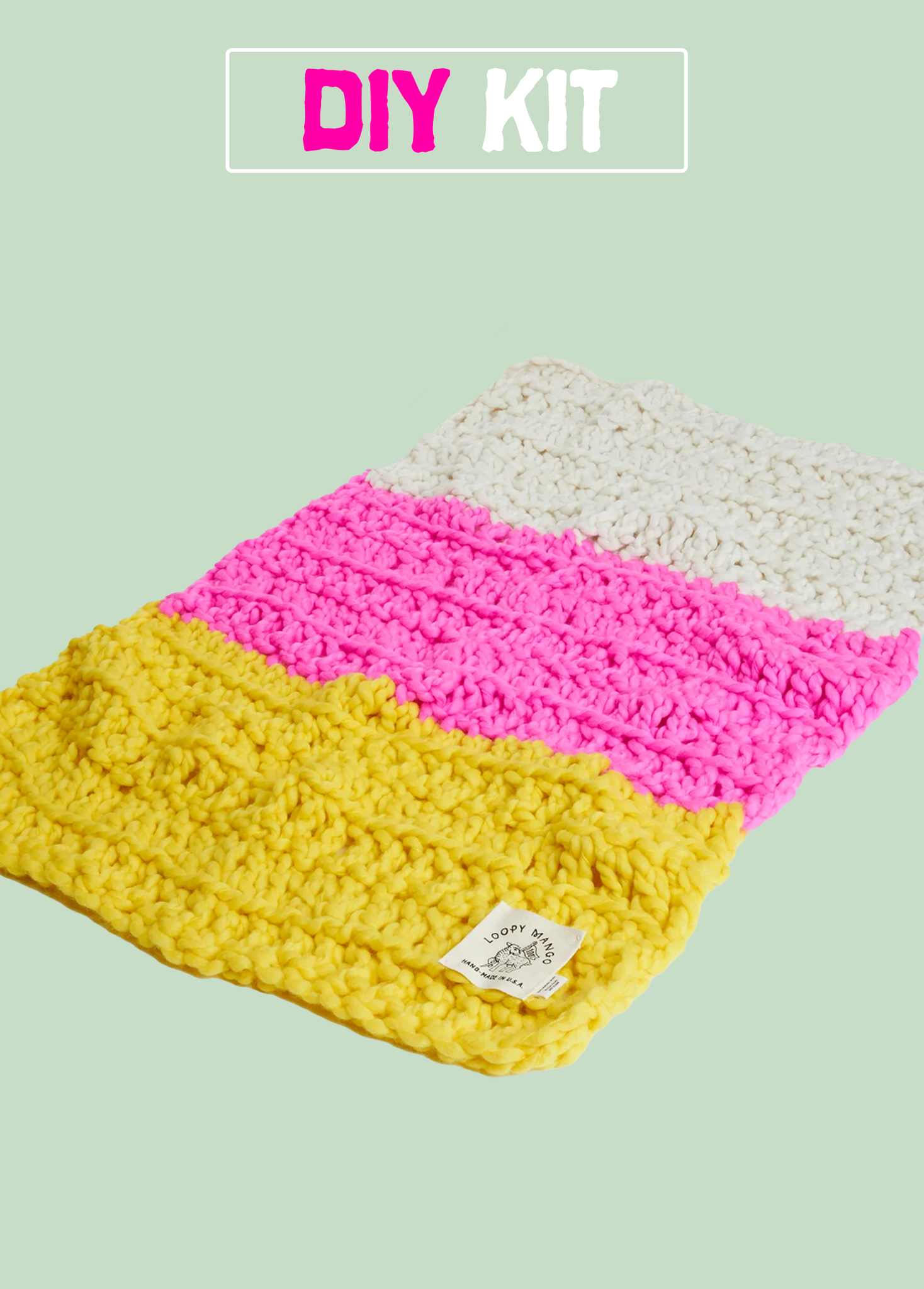 DIY Kit - Multicolored Crochet Baby Blanket - Merino No. 5 – Loopy