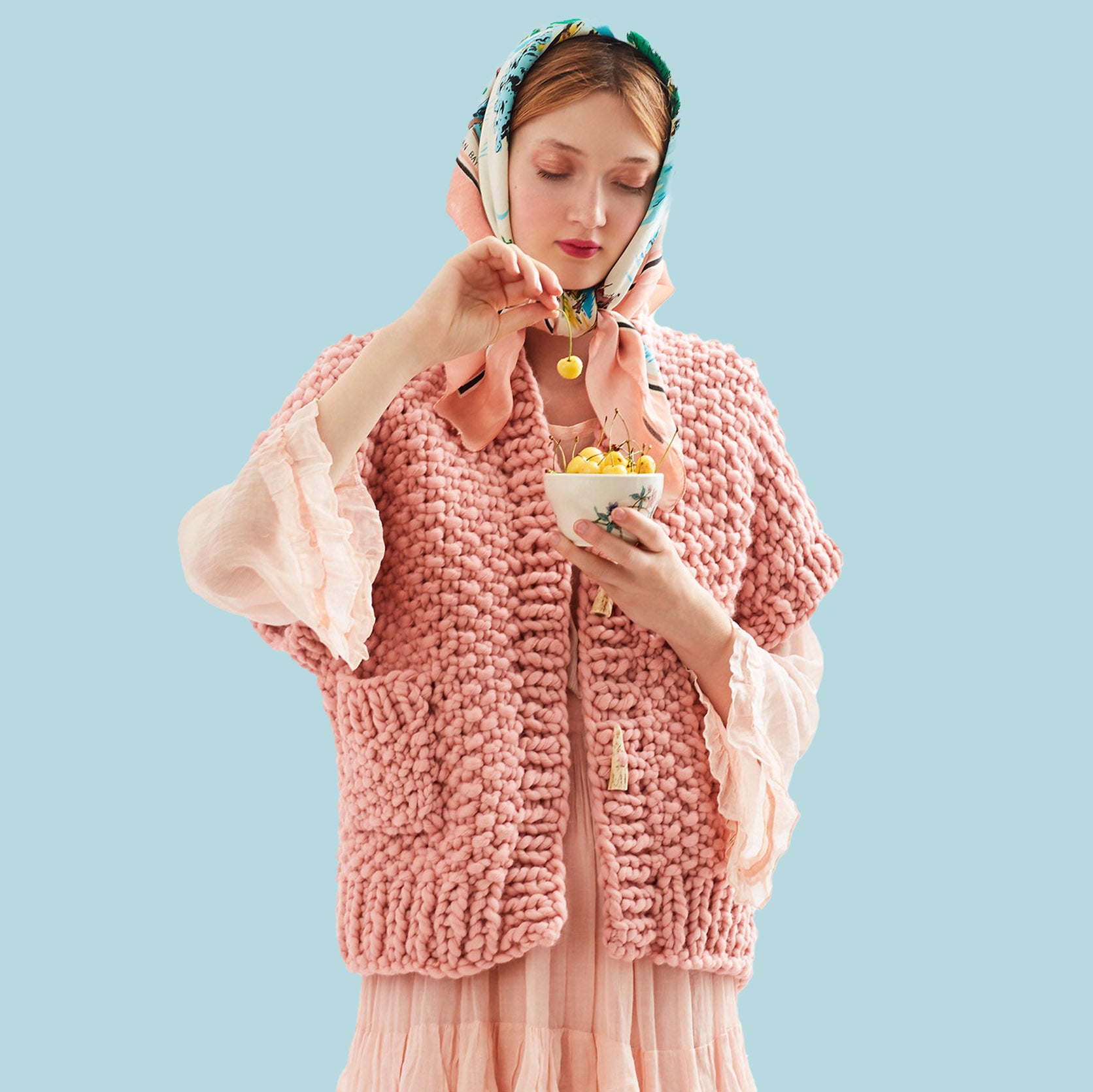 VANHECER - Giant Yarn Loopy Mango Hand Knitting Knitting Tote Bag