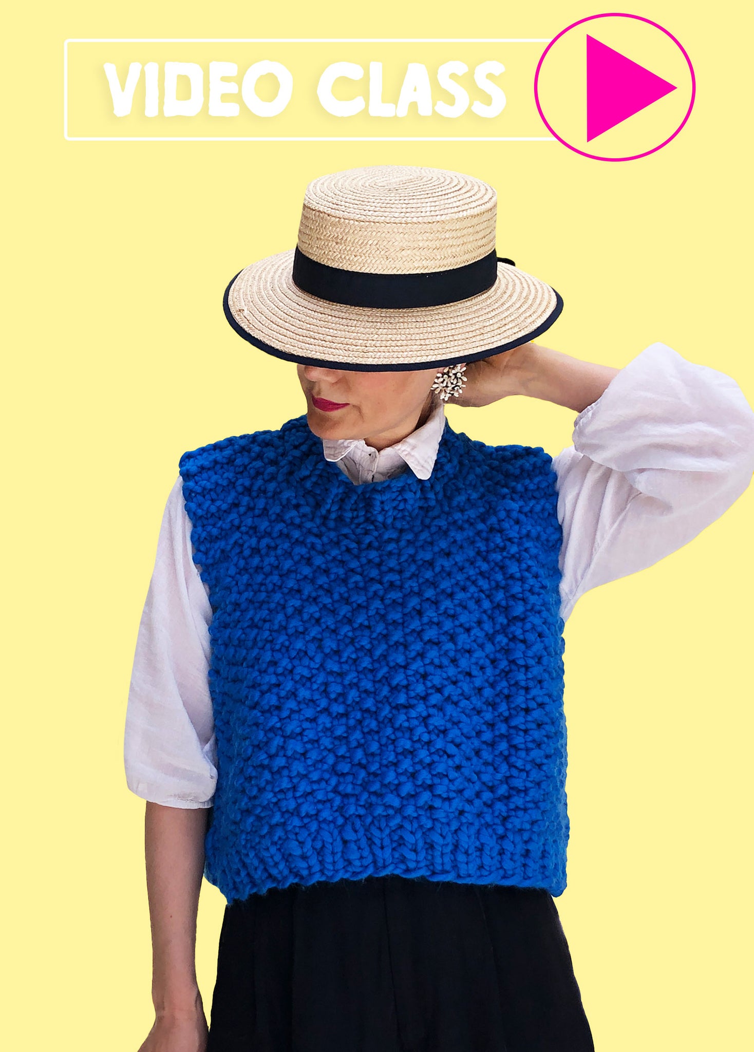 Video Class: How To Knit Easy Vest Step-by-Step