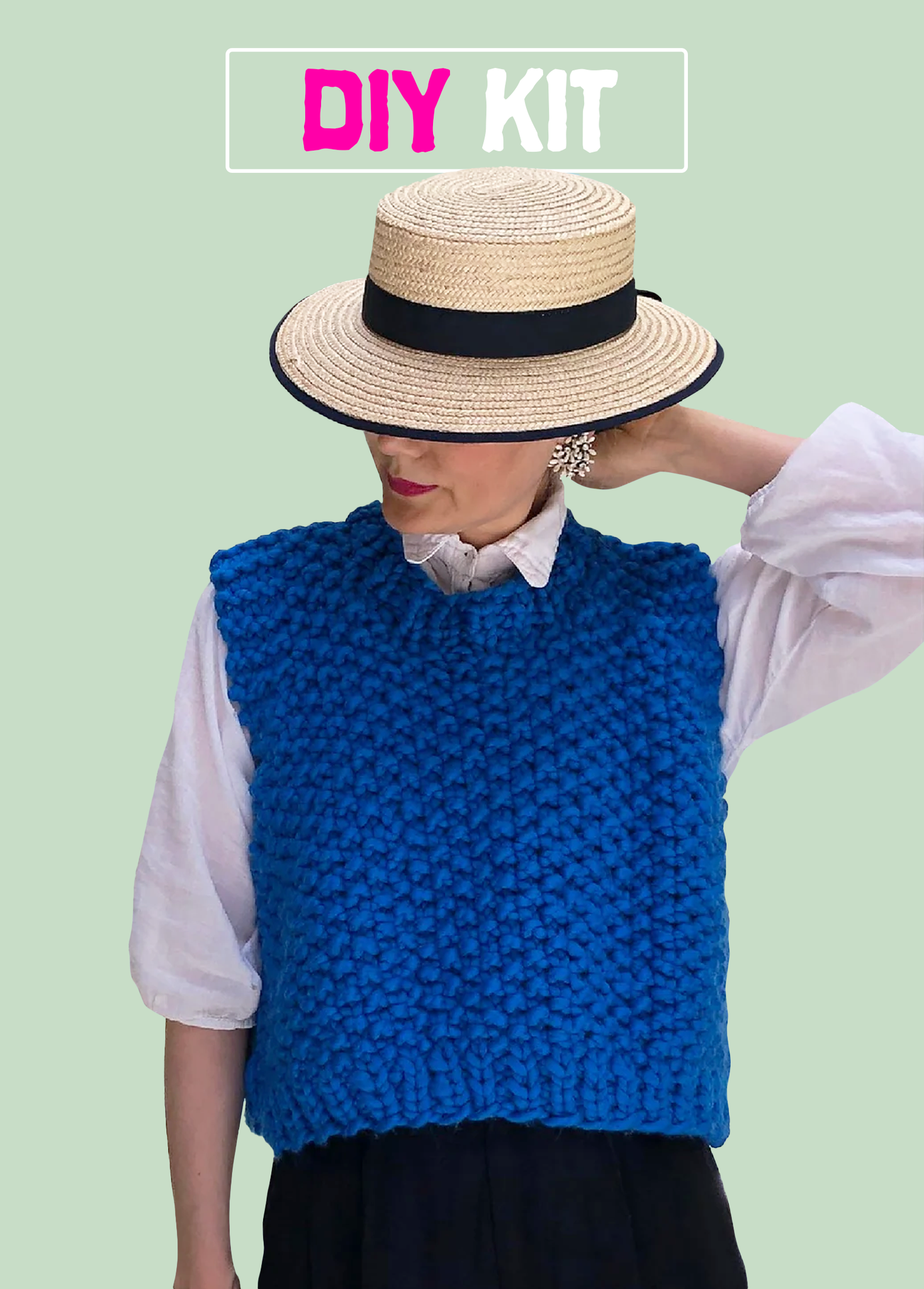Cute & Easy Sweater Vest Knitting Project  Beginner-Friendly DIY Kit –  Loopy Mango