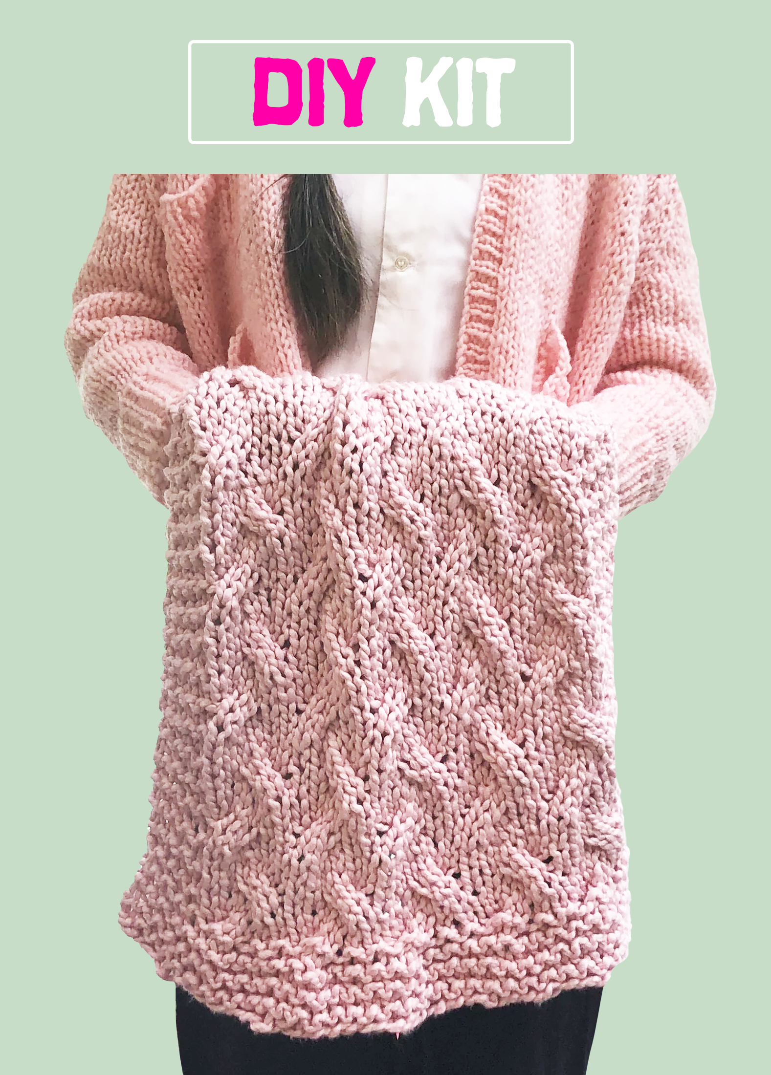 DIY Kit My First Cable Baby Blanket Big Cotton