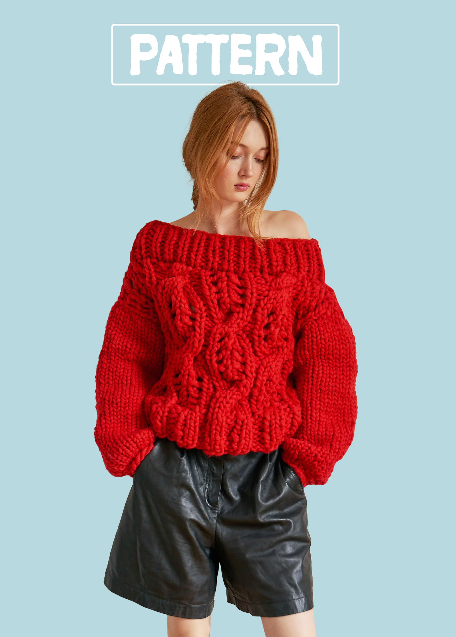 Chunky cable knit off the shoulder sweater deals