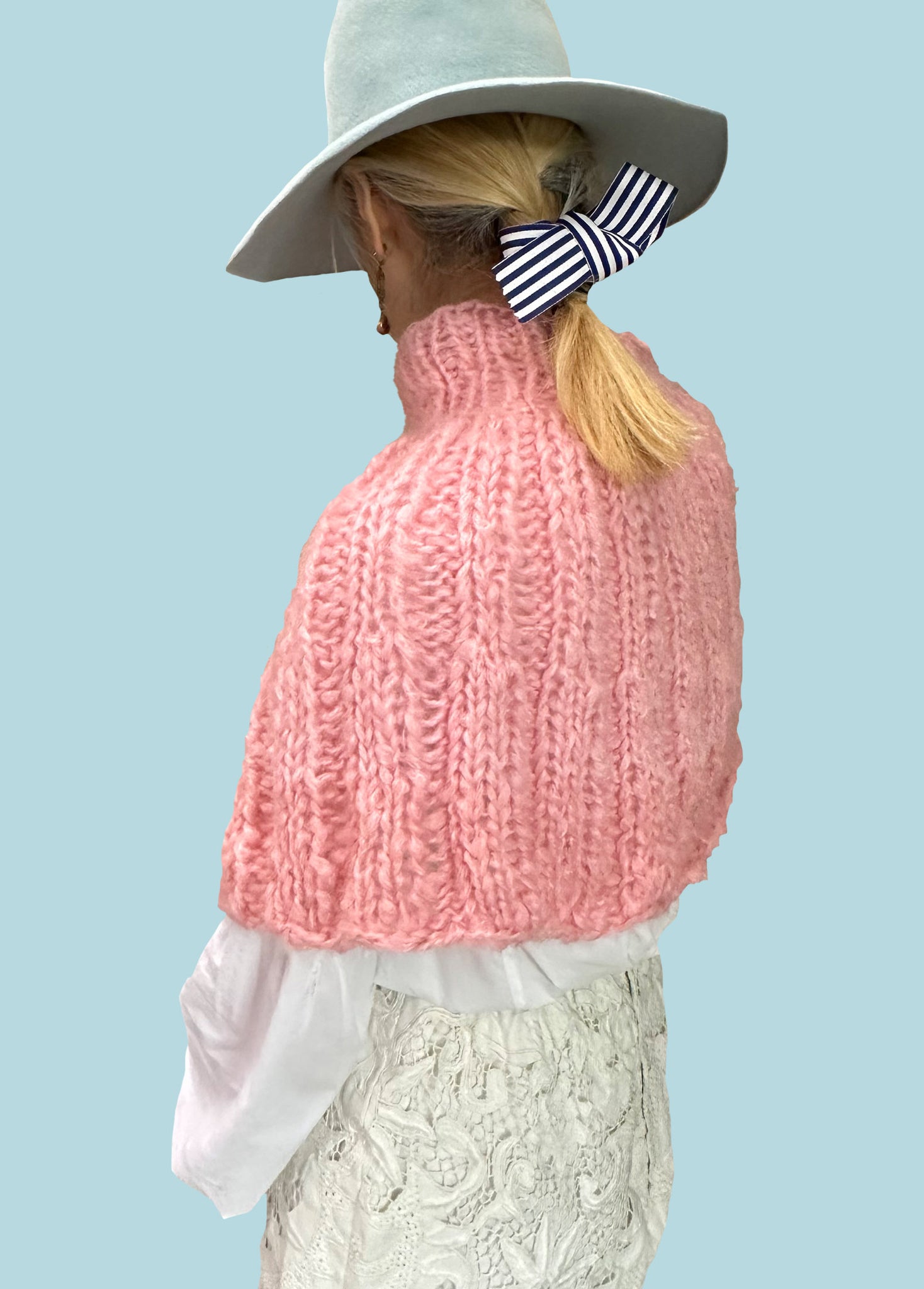 Cappello In Mohair Lavorato A Mano – Morbido E Soffice – 90% Mohair Hayfield – Colore Avorio - Foto 2