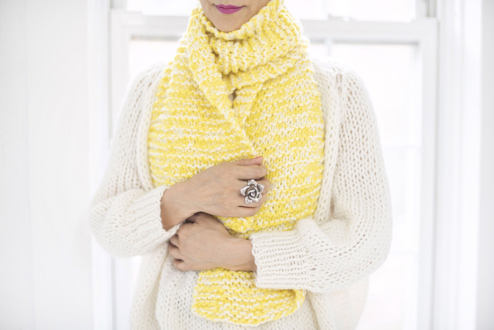 READY TO SHIP READYMADE CLEARANCE SALE!! - Mixed Garter Stitch Scarf - Merino