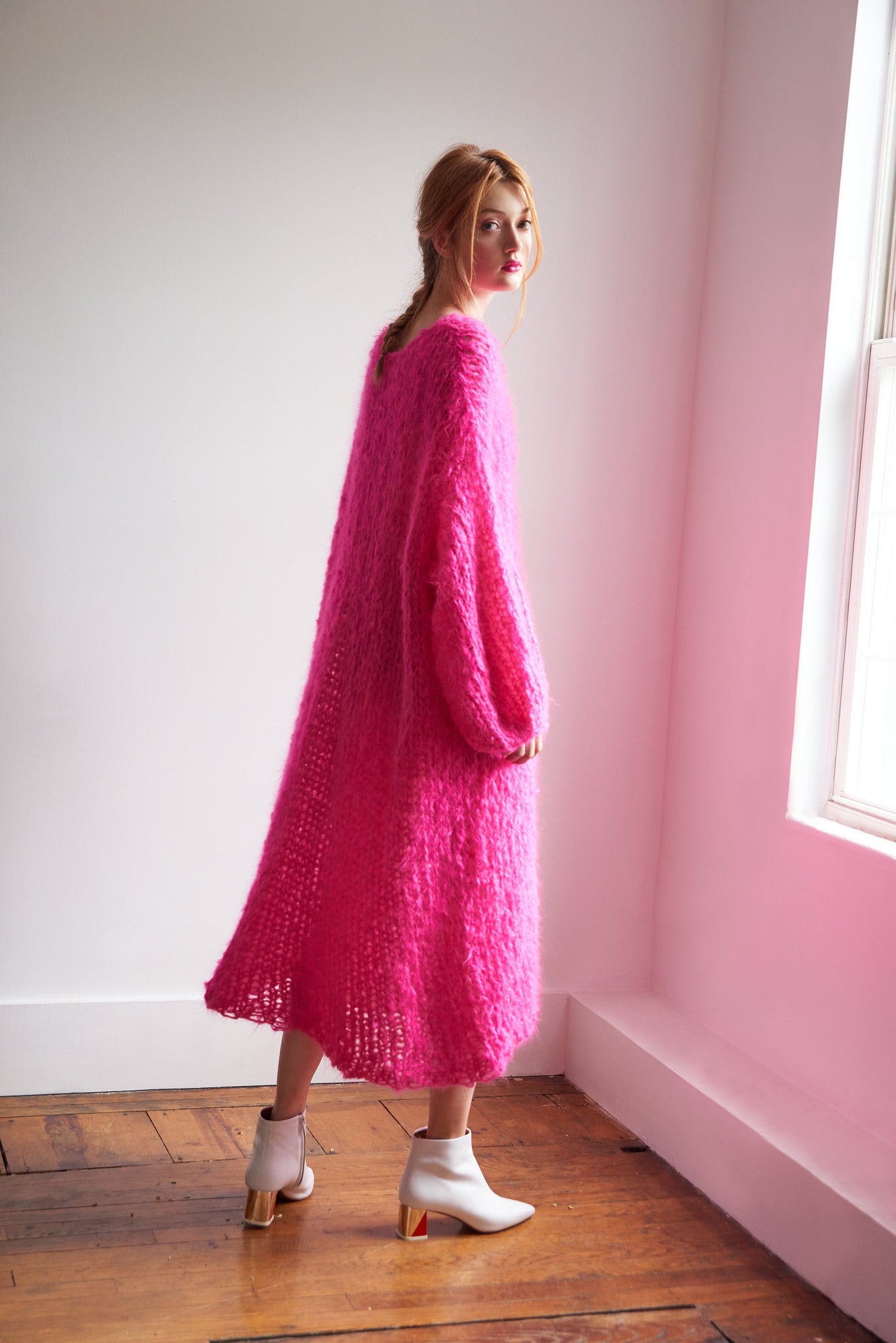 pink mohair dress Long Dress - PATTERN