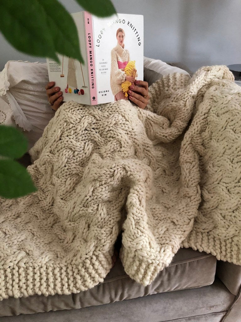 Super Chunky Yarn Chunky Cable Knit Throw Easy Chunky Cable