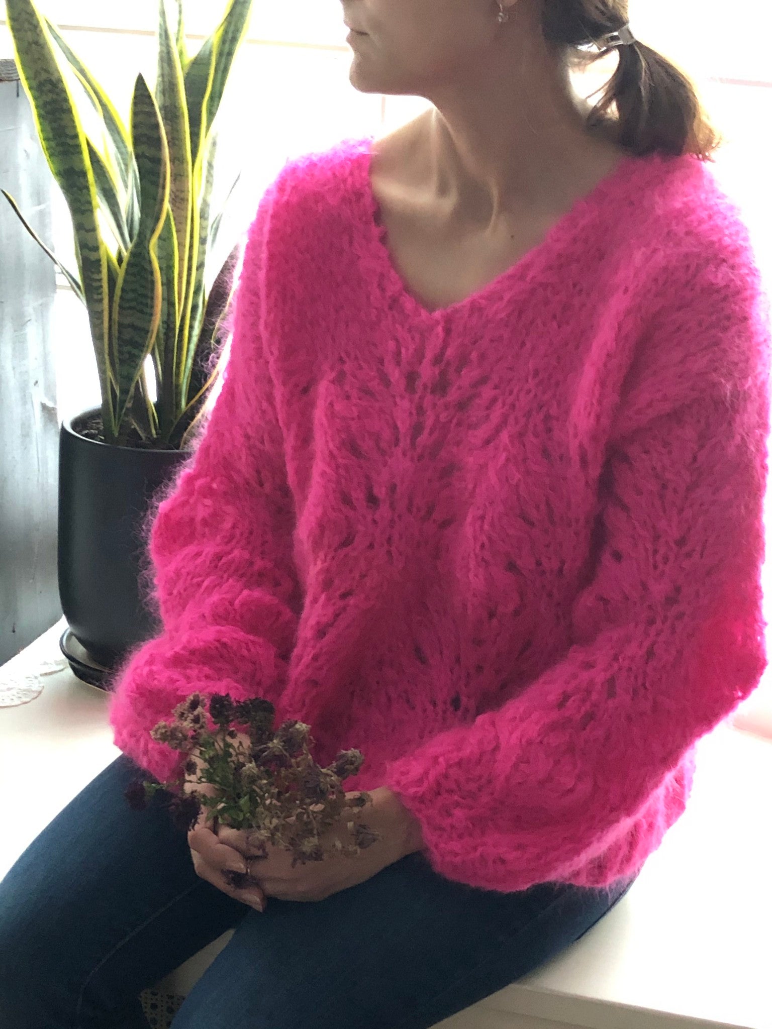 DIY Kit - Peacock Plumes Sweater - Mohair So Soft