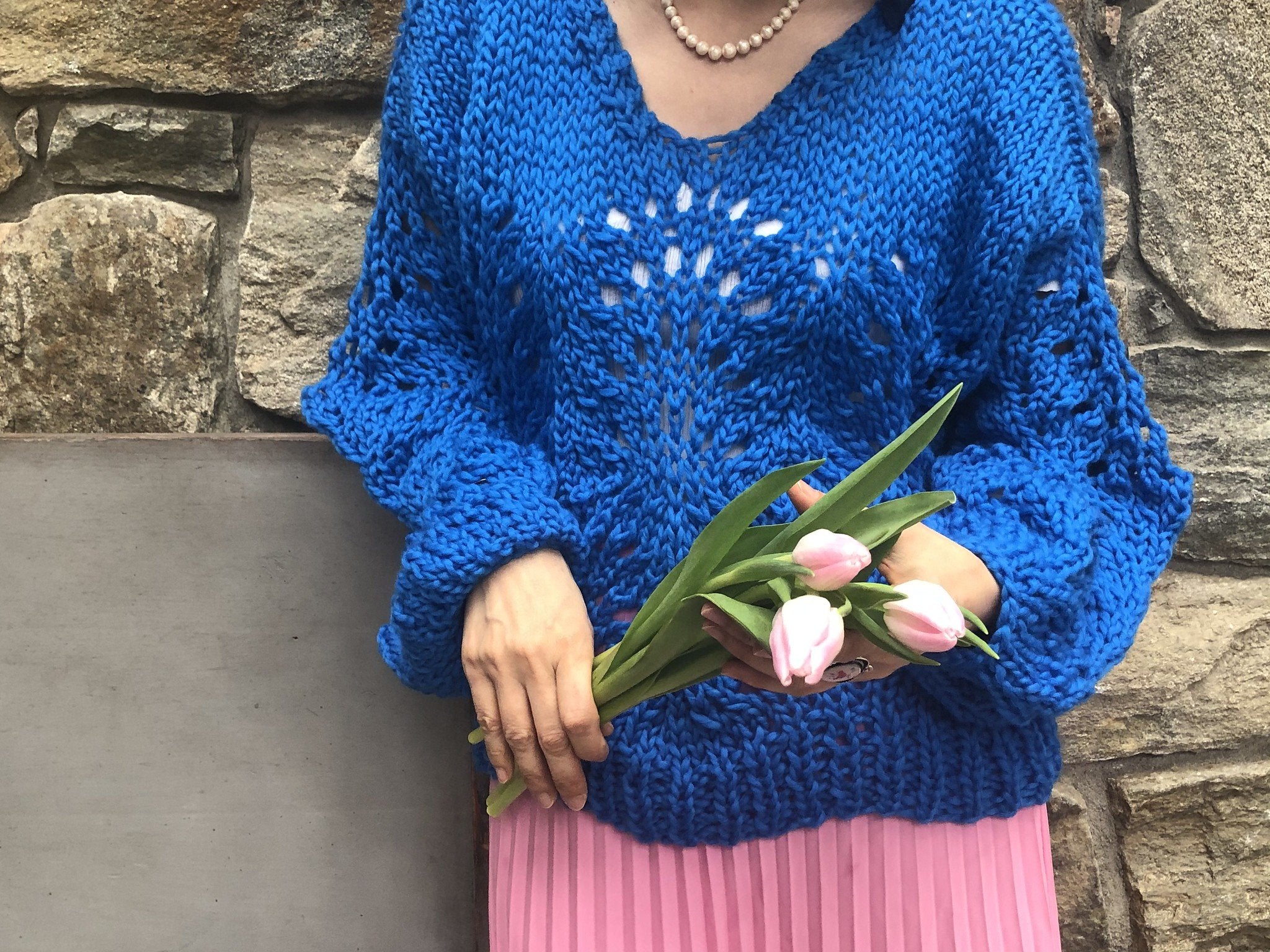 Peacock Plumes Sweater PATTERN- Dream (Merino Worsted)
