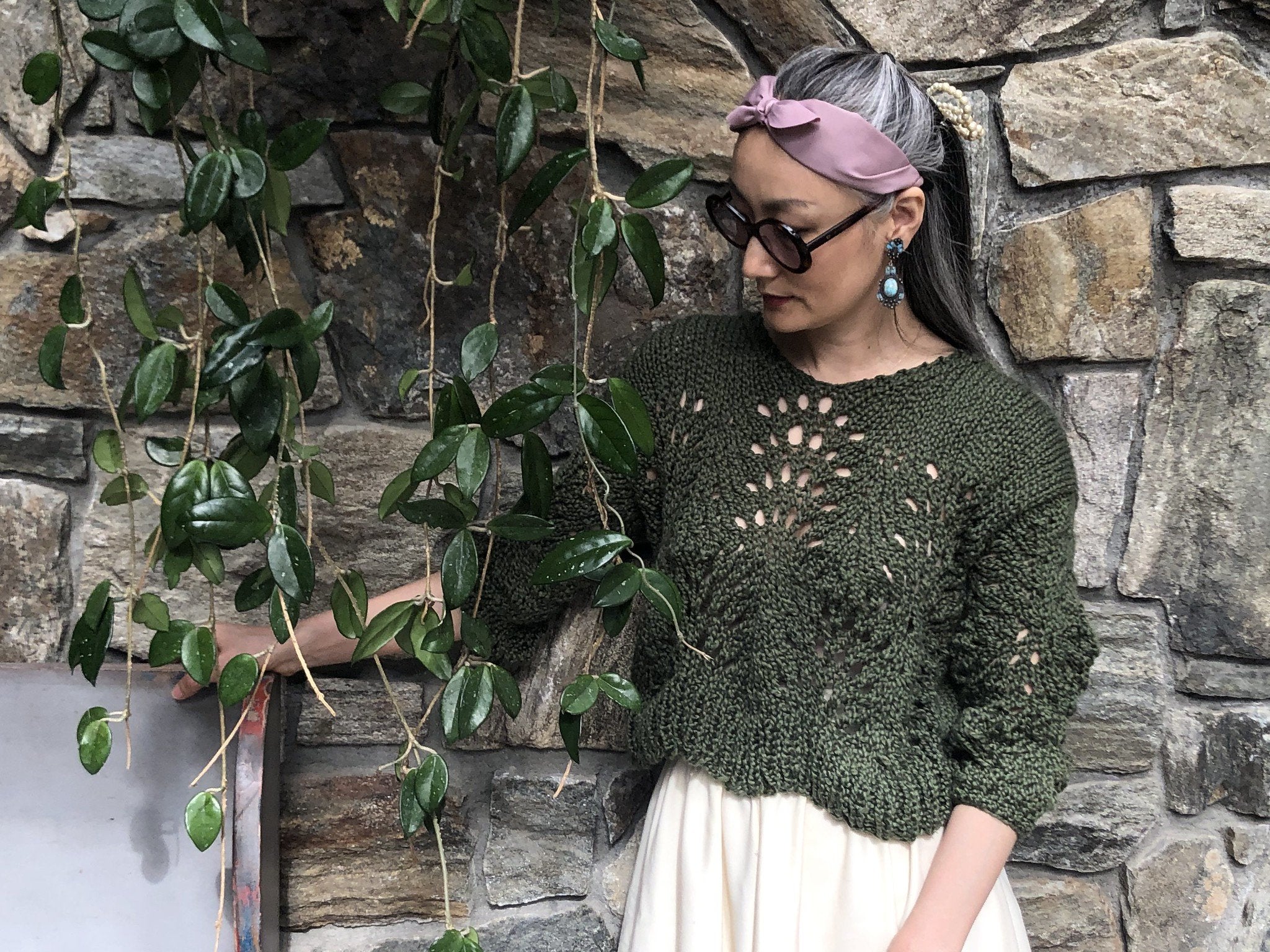 Peacock Plumes Sweater PATTERN- Summer yarn