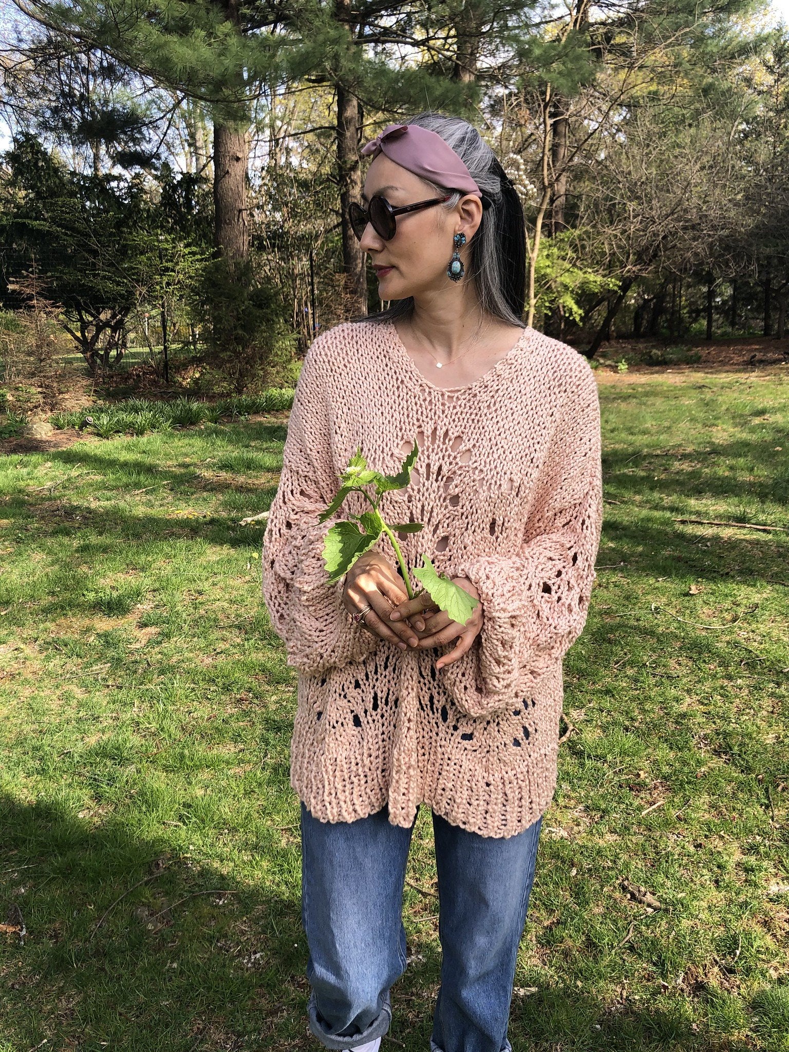 Peacock Plumes Sweater PATTERN- Summer yarn