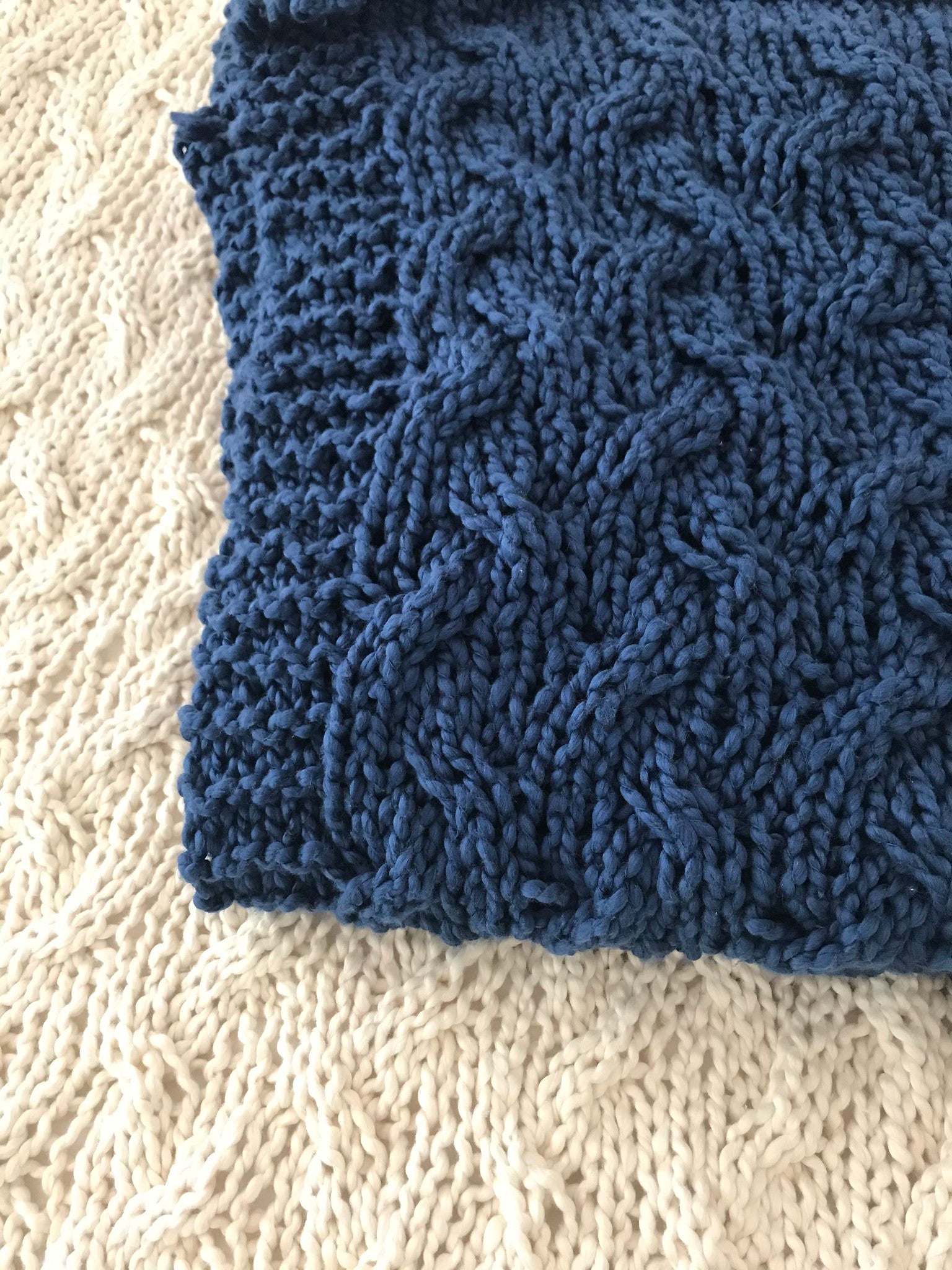 My First Cable Blanket PATTERN- Big Cotton