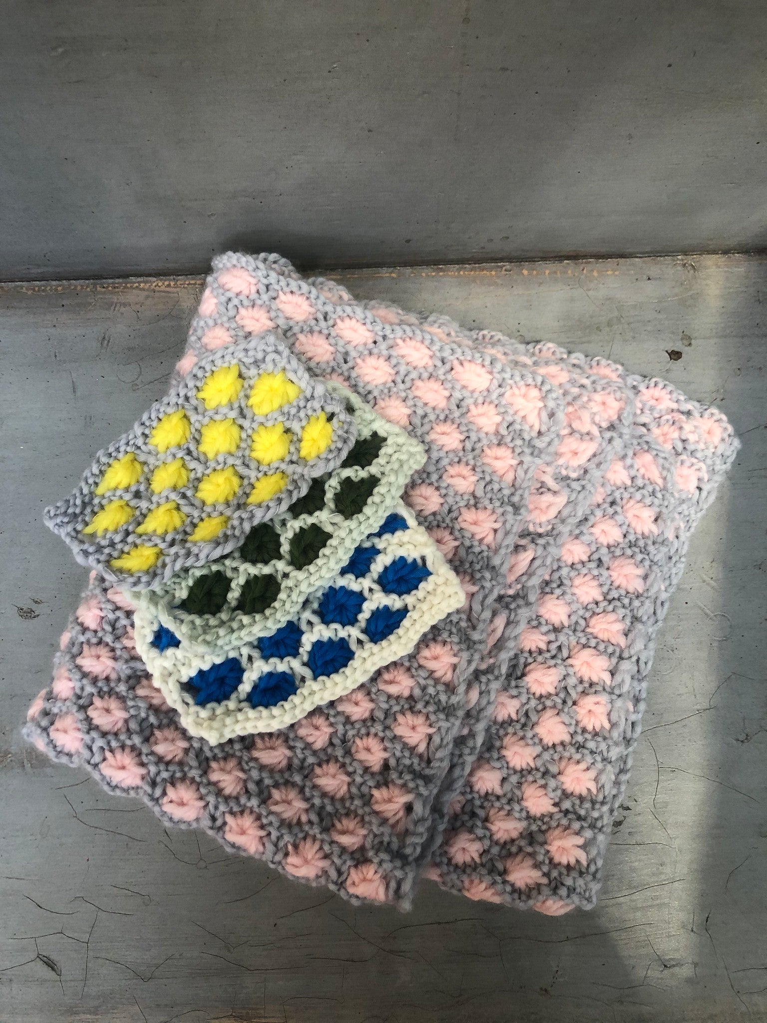 DIY Kit - Aster Flower Baby Blanket - Dream (Merino Worsted)