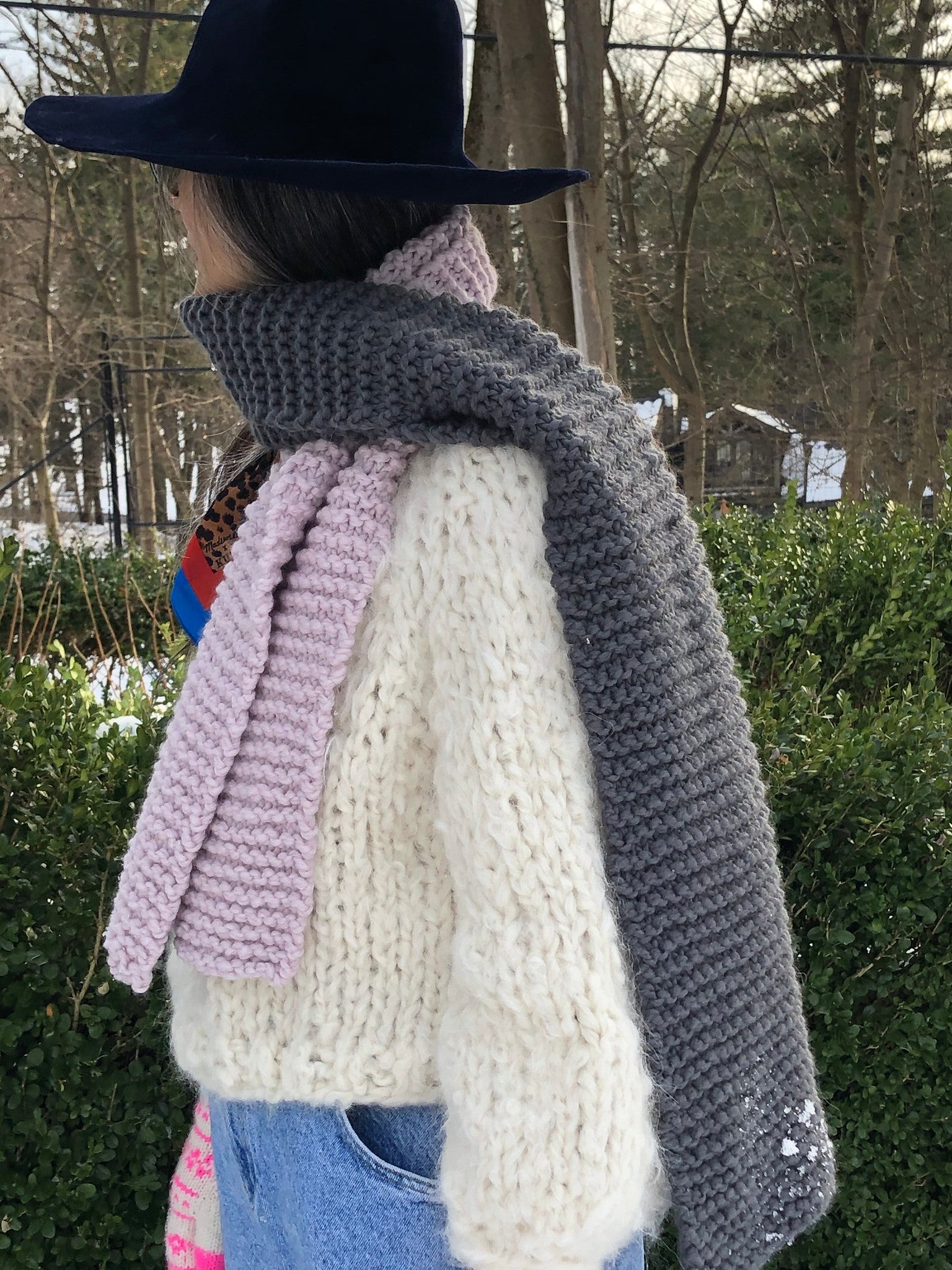 FREE Color Block Scarf - PATTERN- Dream (Merino Worsted)