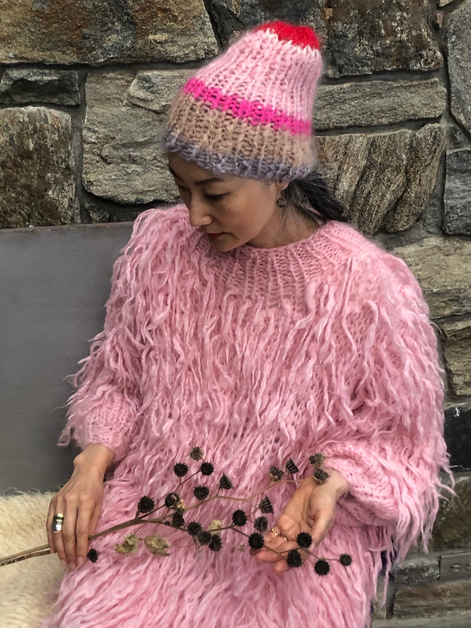 2WAY MOHAIR SHAGGY KNIT-