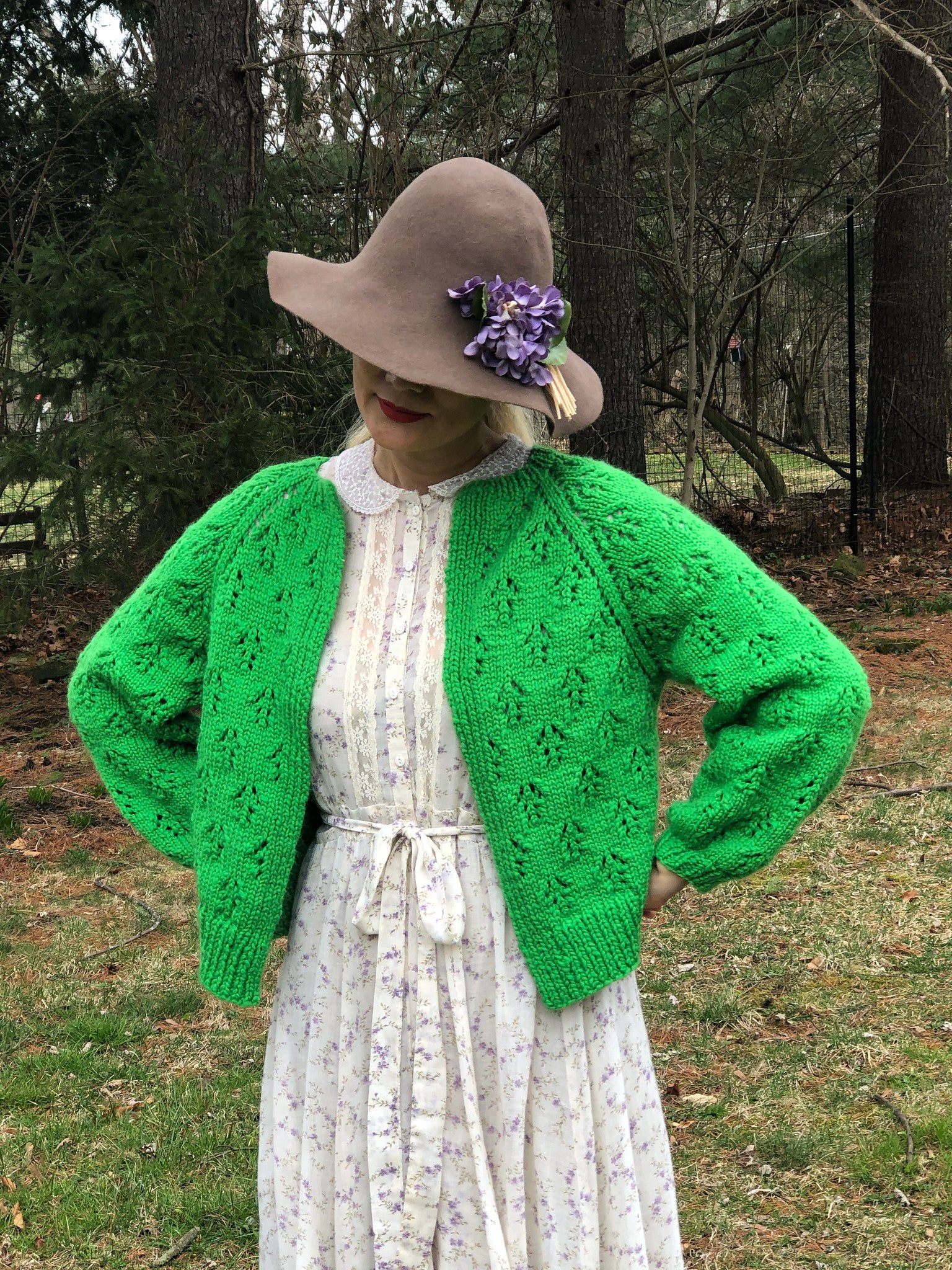 Lace Top-Down Cardigan Knitting Pattern Digital Download – Loopy