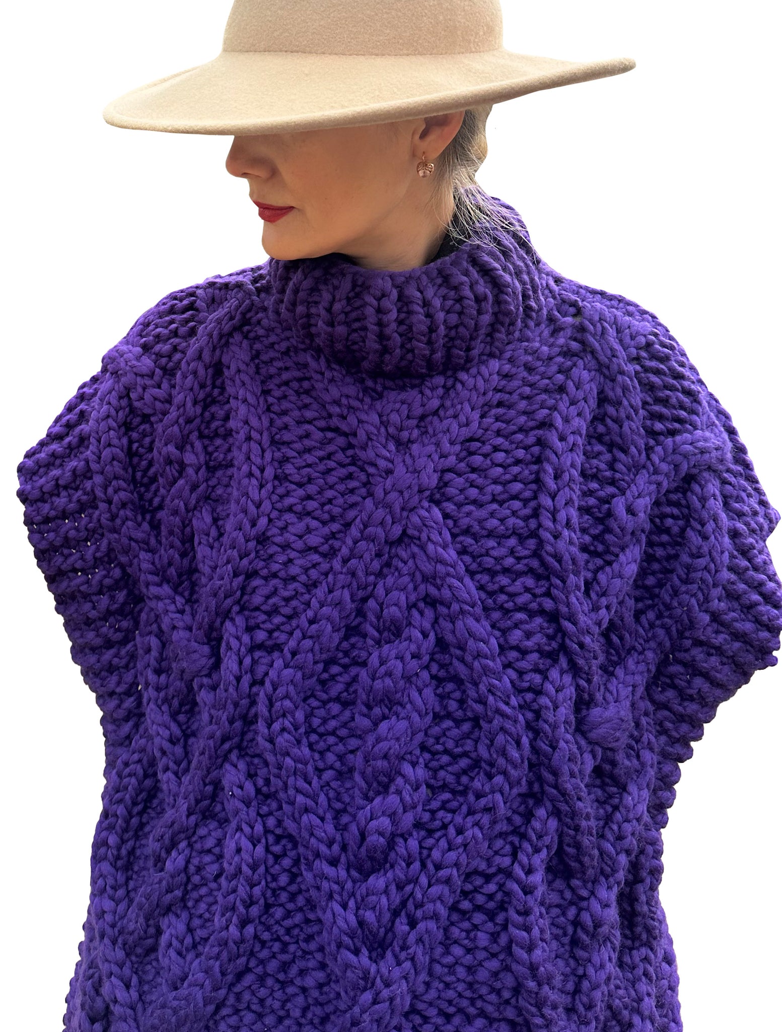 DISCONTINUED STYLE Cable Poncho - Merino READY TO SHIP SALE!