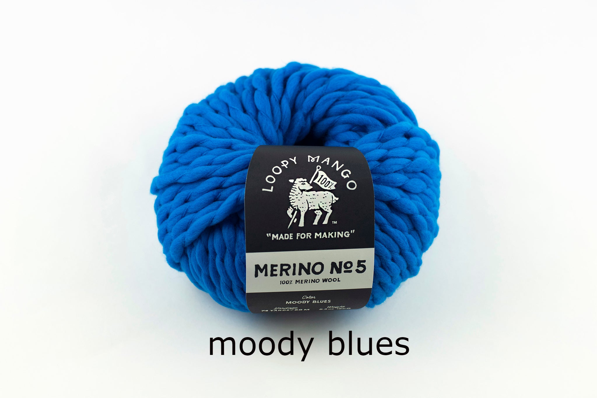 Cowboy Blue Hand Dyed Wool Yarn #5 Bulky