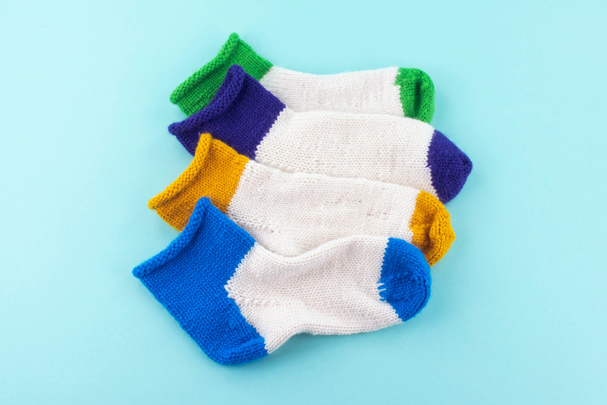 Open toe socks. Hand knit rainbow socks - Shop Vanillamuss Socks