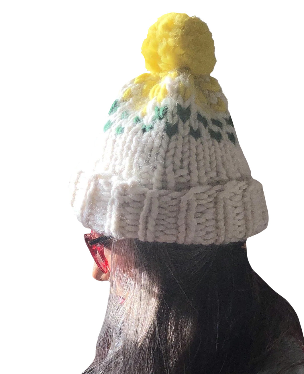 Edelweiss  Pompom Hat  with 3 colors - Merino