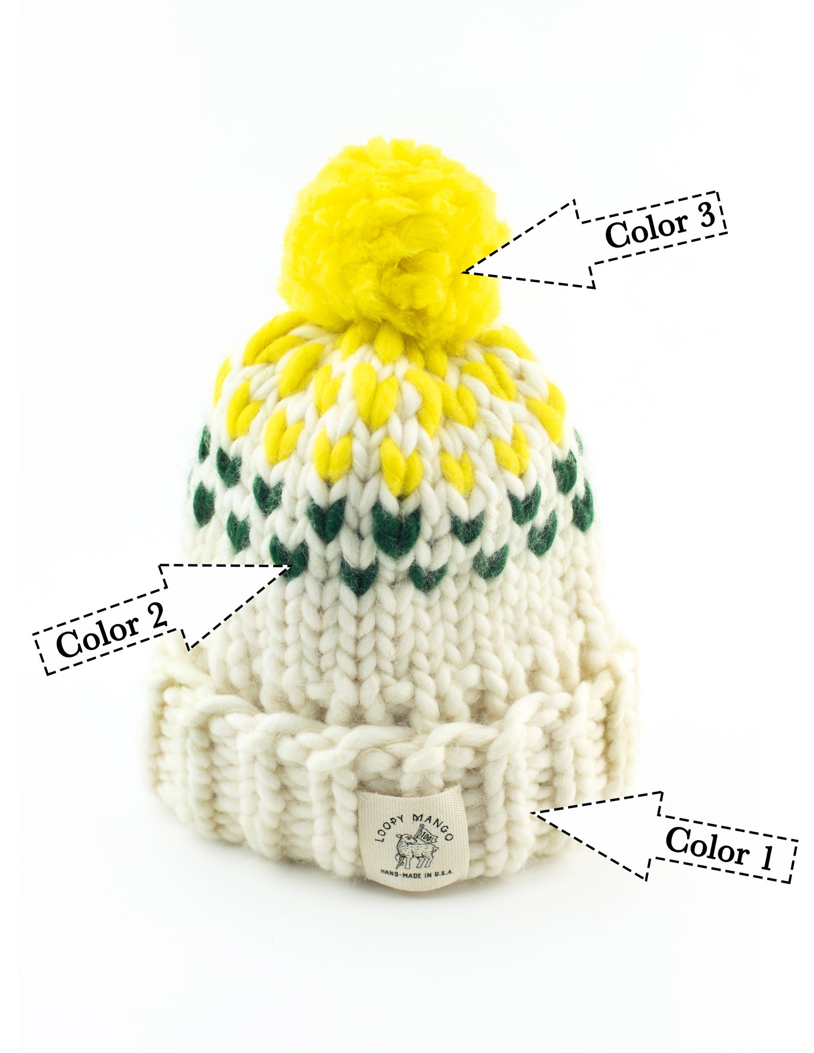 DIY Kit - Edelweiss Pompom Hat with 3 colors - Merino No. 5