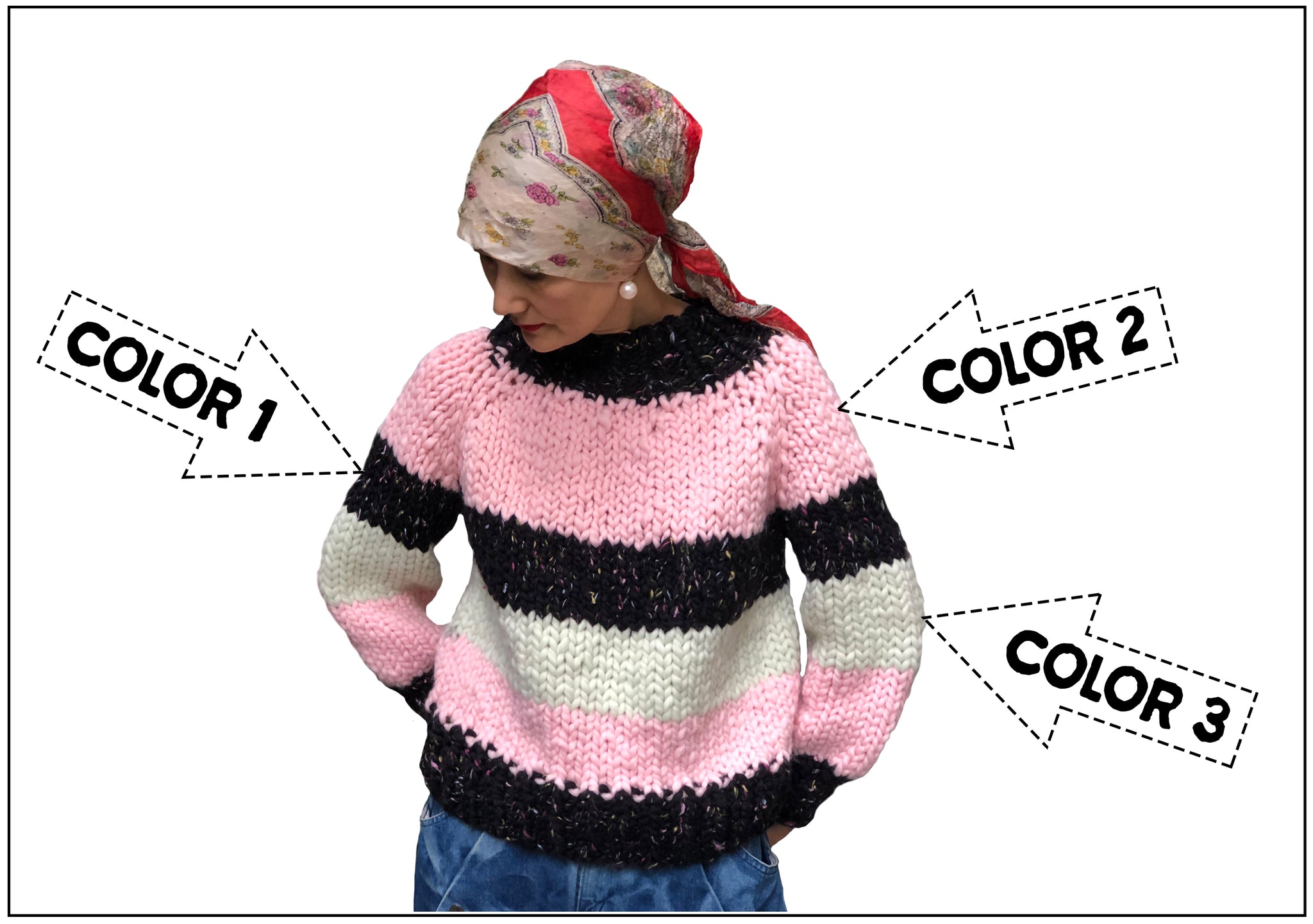 DIY Kit - Striped Top-Down Sweater - Merino No. 5