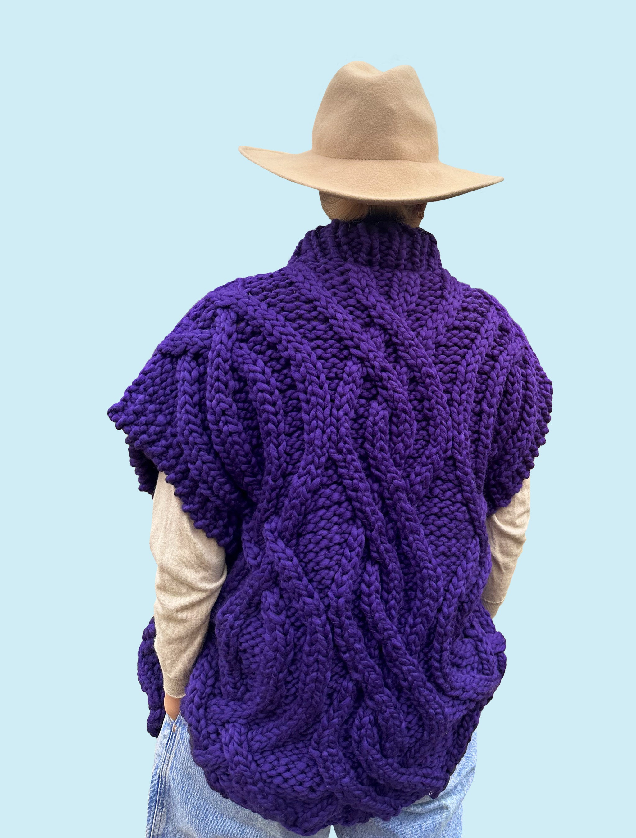 Cozy Poncho with Cables All Over!, Knitting Pattern